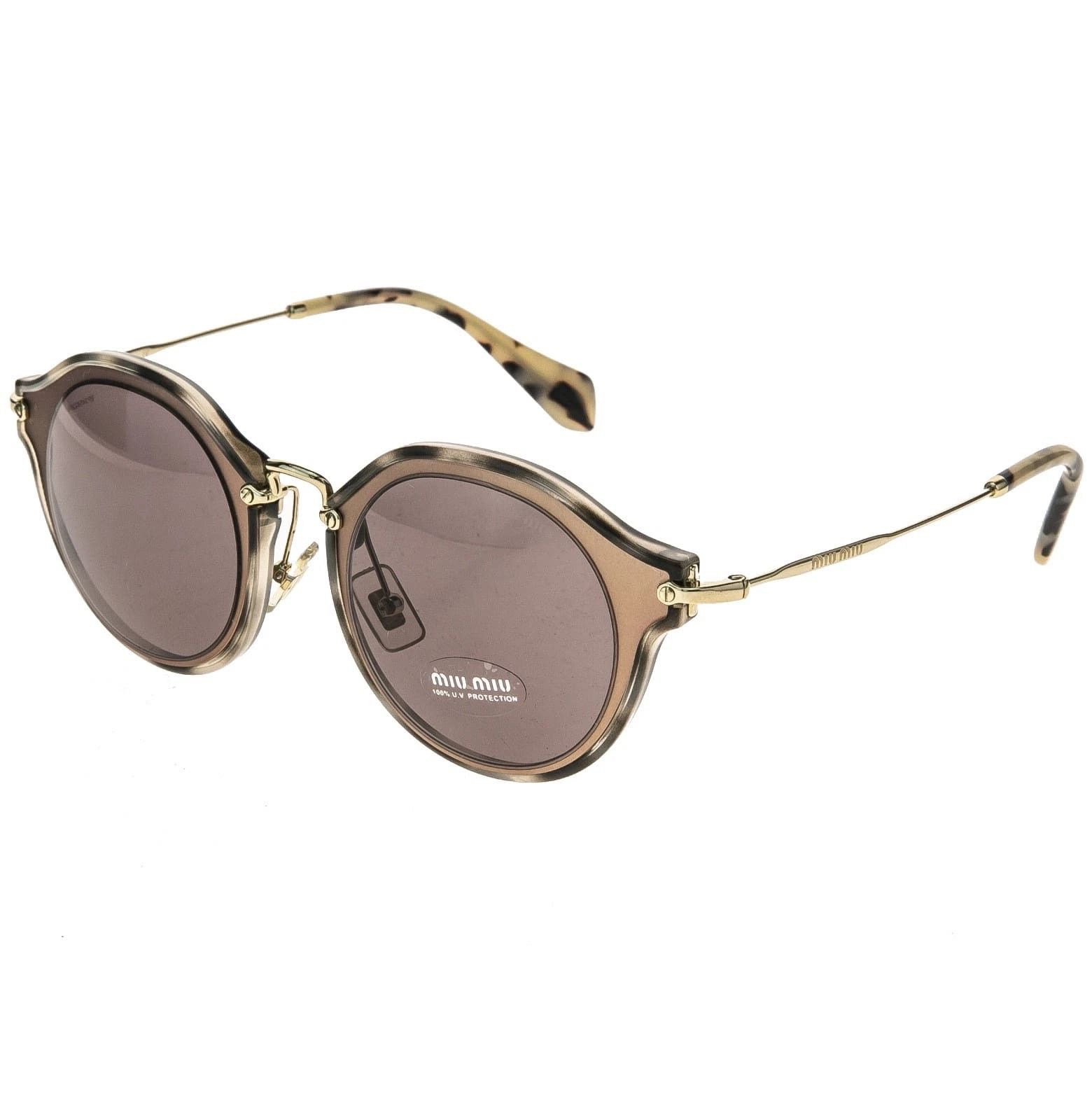 Miu Miu MIU MIU MU51SS NOIR 51S Sand Havana Rose Gold Sunglasses Size ONE SIZE - 8 Thumbnail