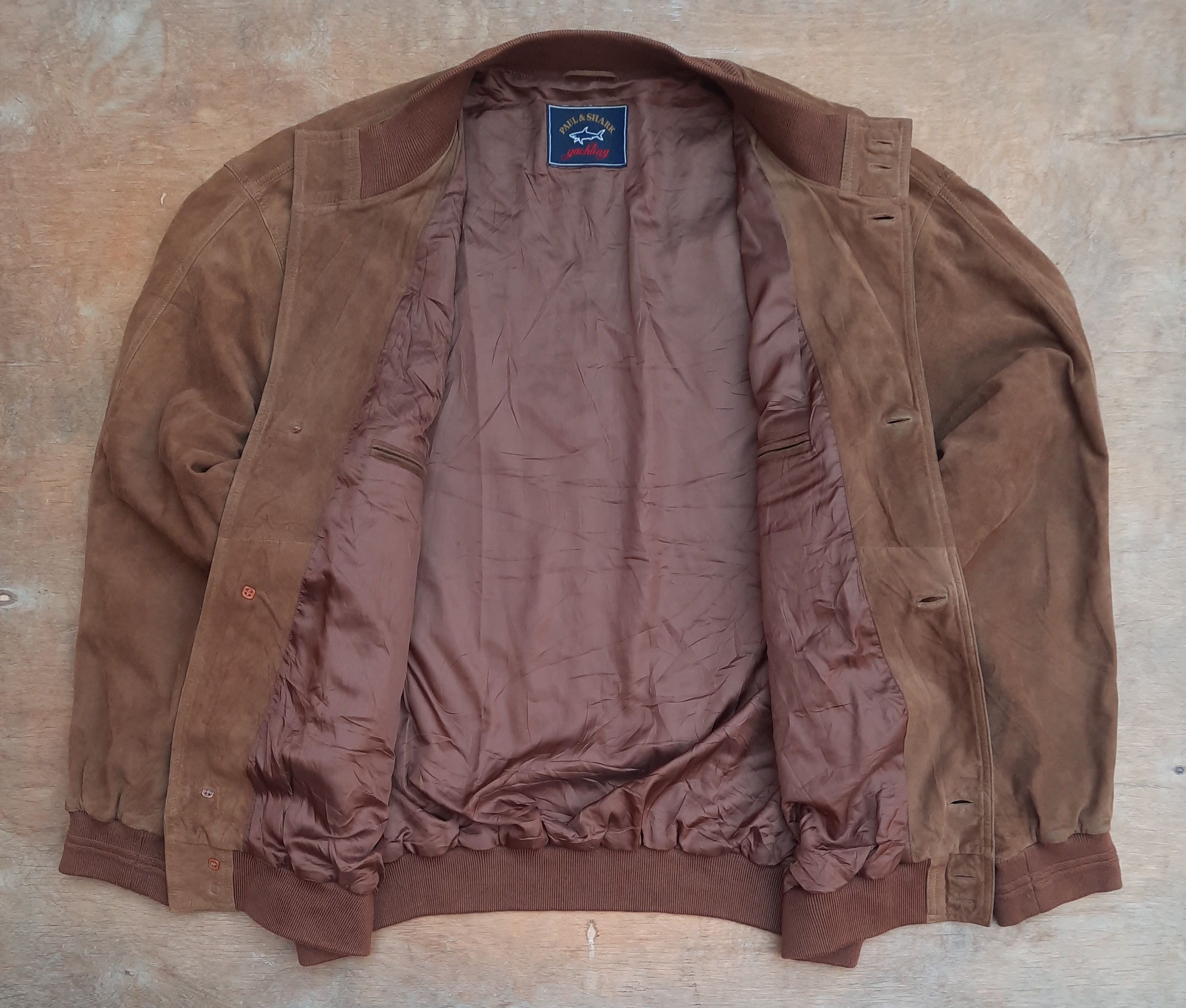Paul & Shark Brown Suede Leather 90s Paul & Shark Yachting Jacket Size US XXL / EU 58 / 5 - 3 Thumbnail