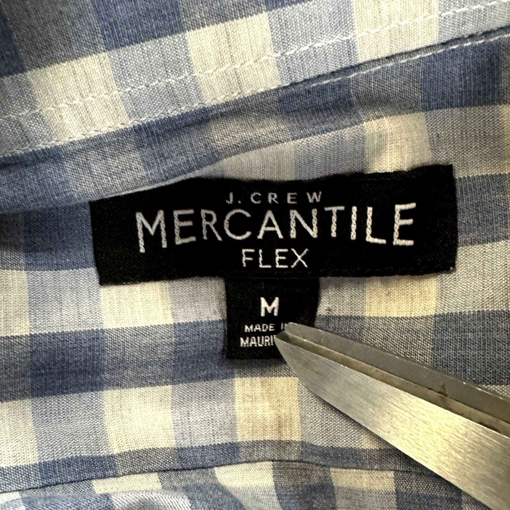 Vintage J Crew Mercantile Flex Mens Button Down Shirt Medium Blue Check Pocket Stretch Size US M / EU 48-50 / 2 - 3 Thumbnail