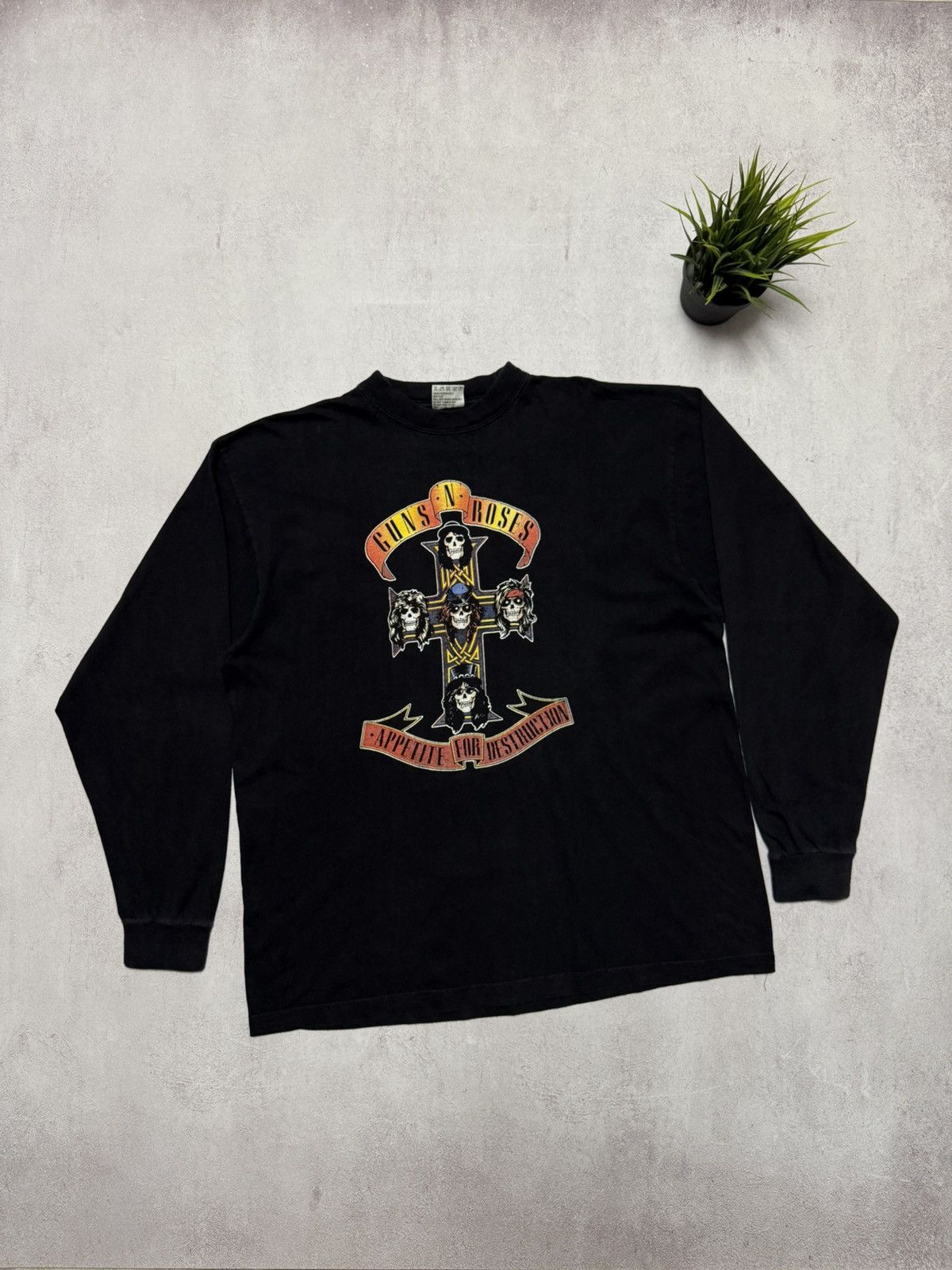 Band Tees Vintage Guns N Roses Long Sleeve Appetite For Destruction Size US XL / EU 56 / 4 - 1 Thumbnail