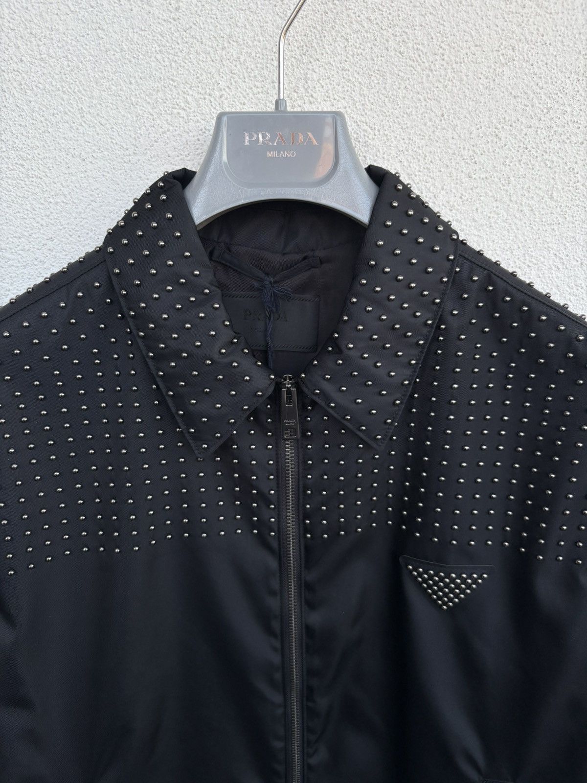 Prada Prada studded Re-Nylon blouson jacket size IT 50 Size US L / EU 52-54 / 3 - 2 Thumbnail