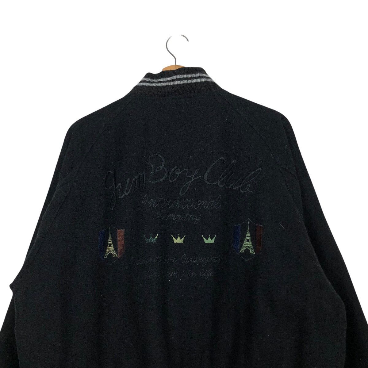 Hysteric Glamour 📌Rich Black Vintage Bomber Jacket Wool Embroidered Big Logo Size US M / EU 48-50 / 2 - 10 Thumbnail