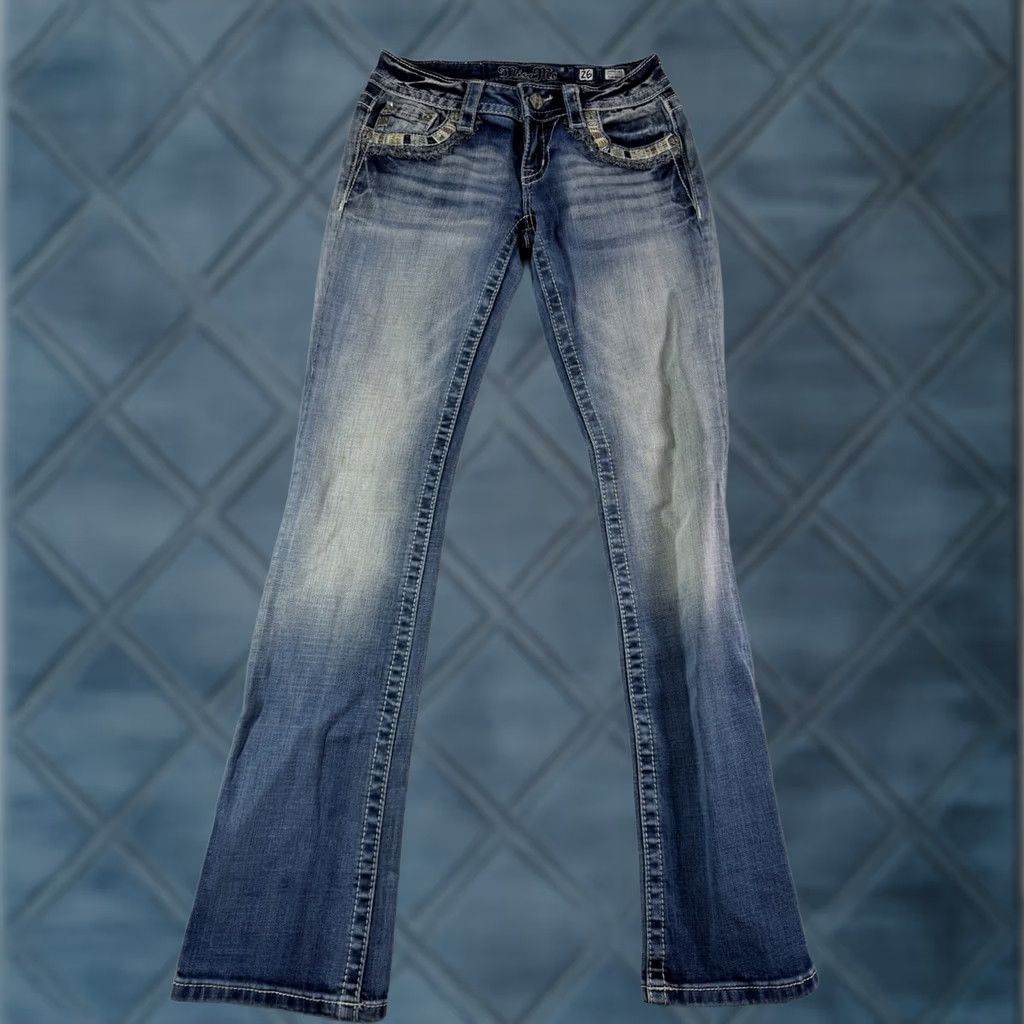 Miss Me Miss Me Jeans Women's Slim Boot Western Bohemian Denim Size 26 Size 26" / US 2 / IT 38 - 1 Thumbnail