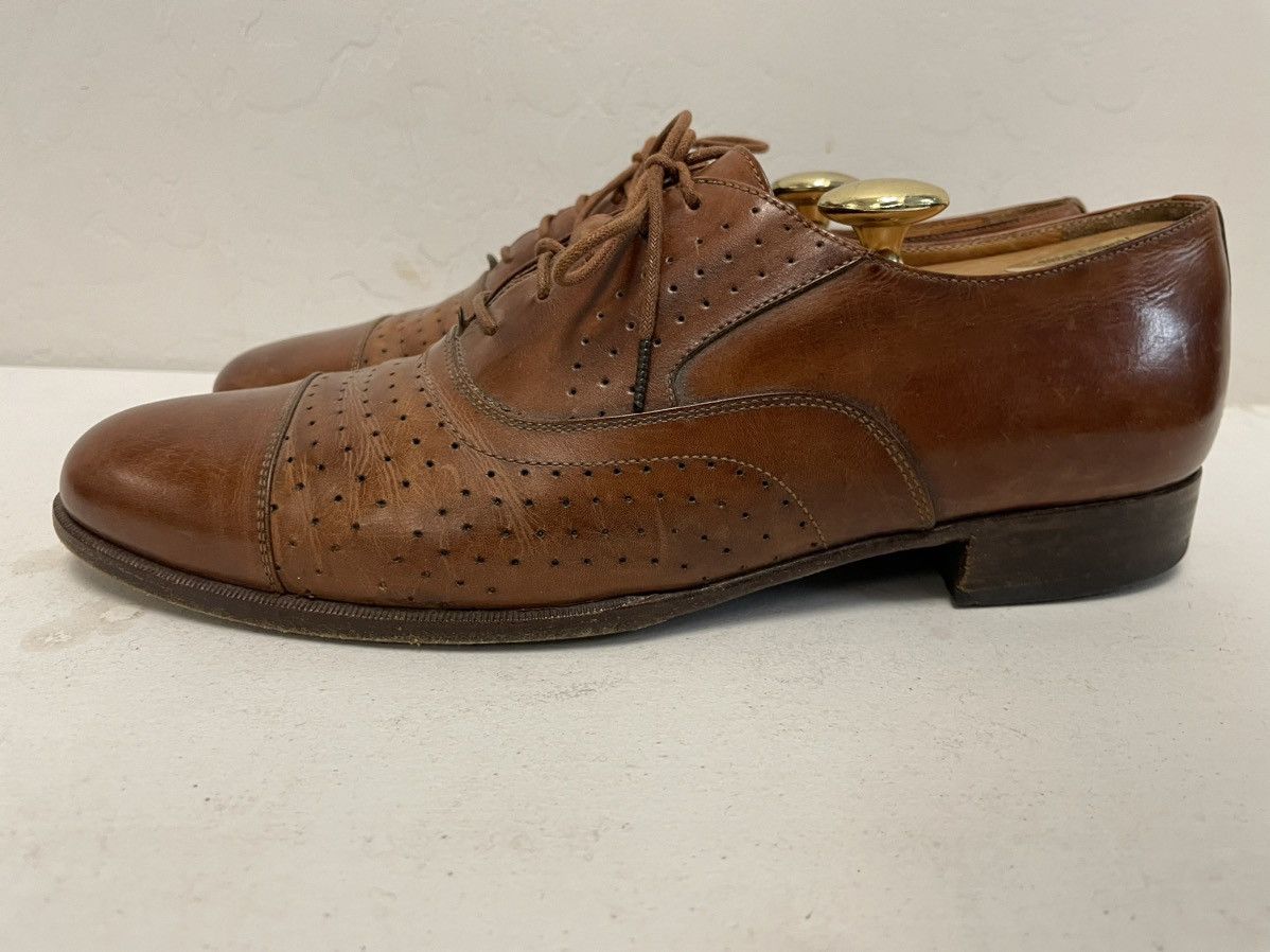 Polo Ralph Lauren × Vintage Perforated Leather Cap Toe Oxfords Size US 9 / EU 42 - 4 Thumbnail