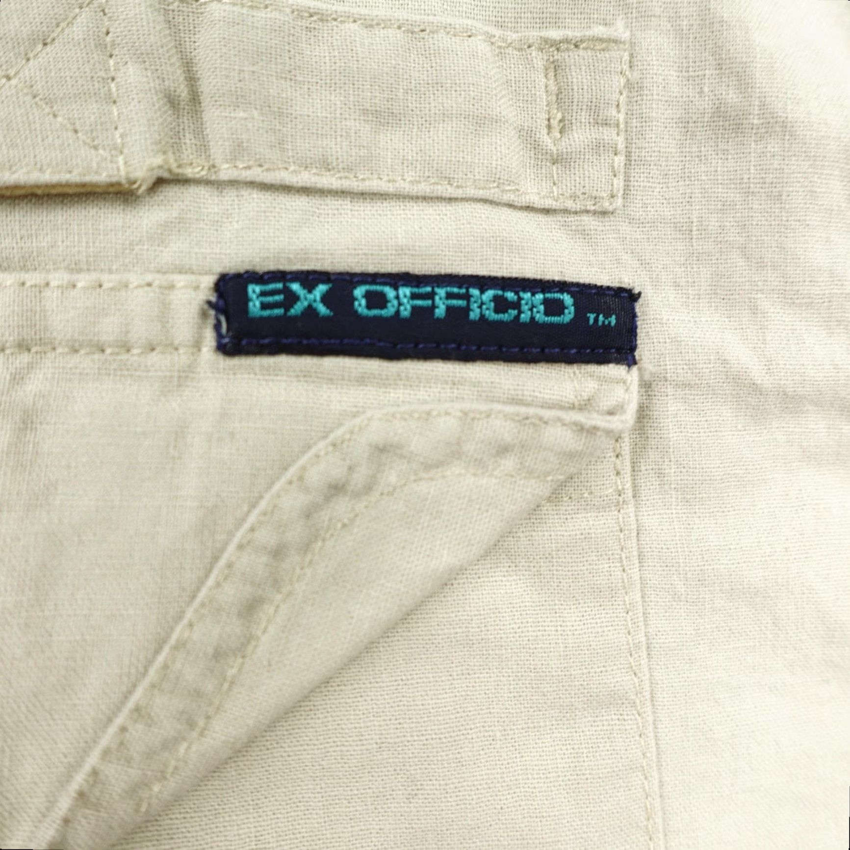 ExOfficio VINTAGE ExOfficio Shirt Mens Large Tan Safari Outdoor Travel Fishing Button-Up Roll Tab Long Sleeve Beige Cotton Pockets 1990s Mens Size US L / EU 52-54 / 3 - 4 Thumbnail