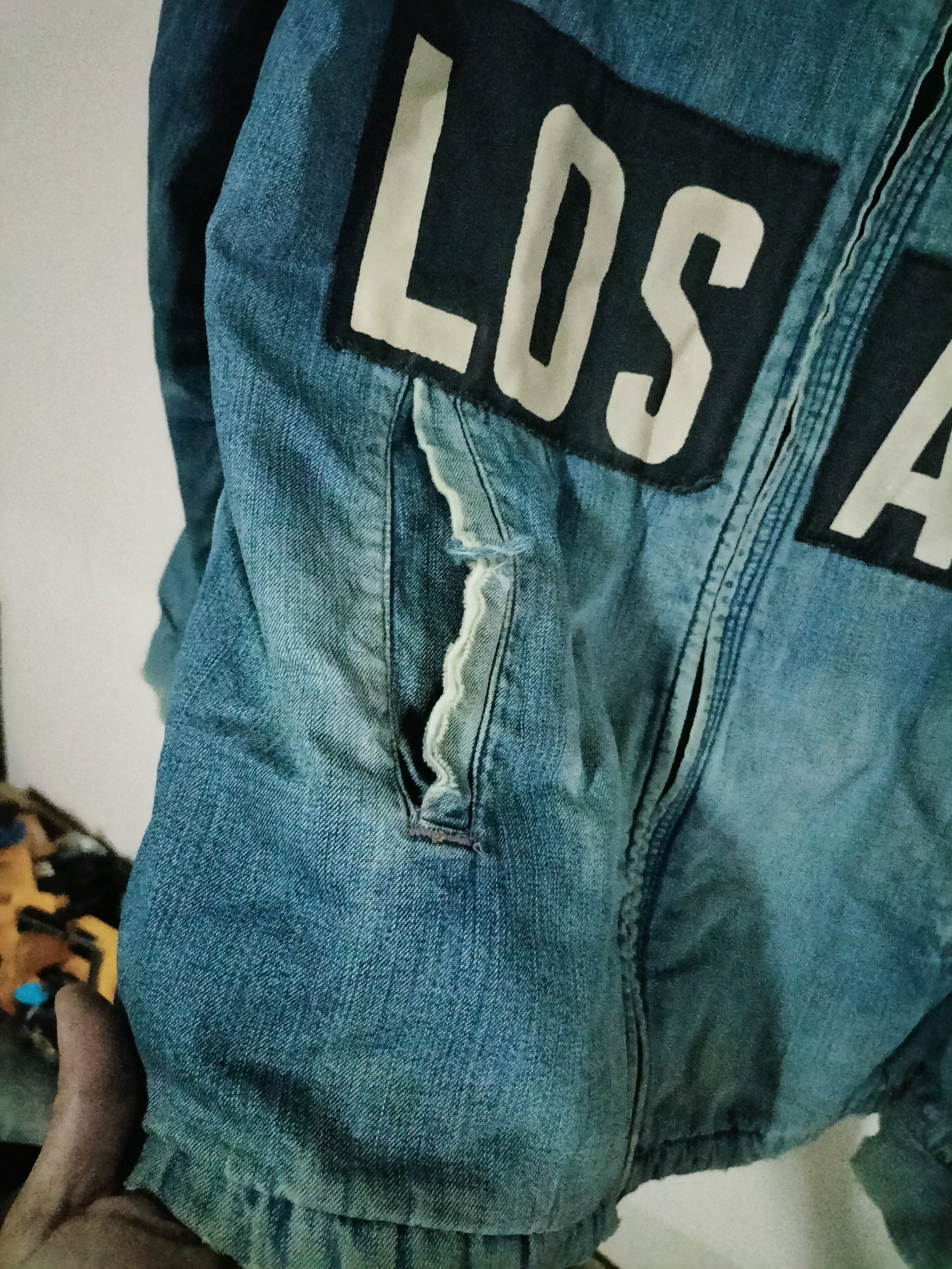 Blue Blue Japan Distressed Blue Blue Japan Los Angeles Denim Bomber Workwear Size US XL / EU 56 / 4 - 5 Thumbnail