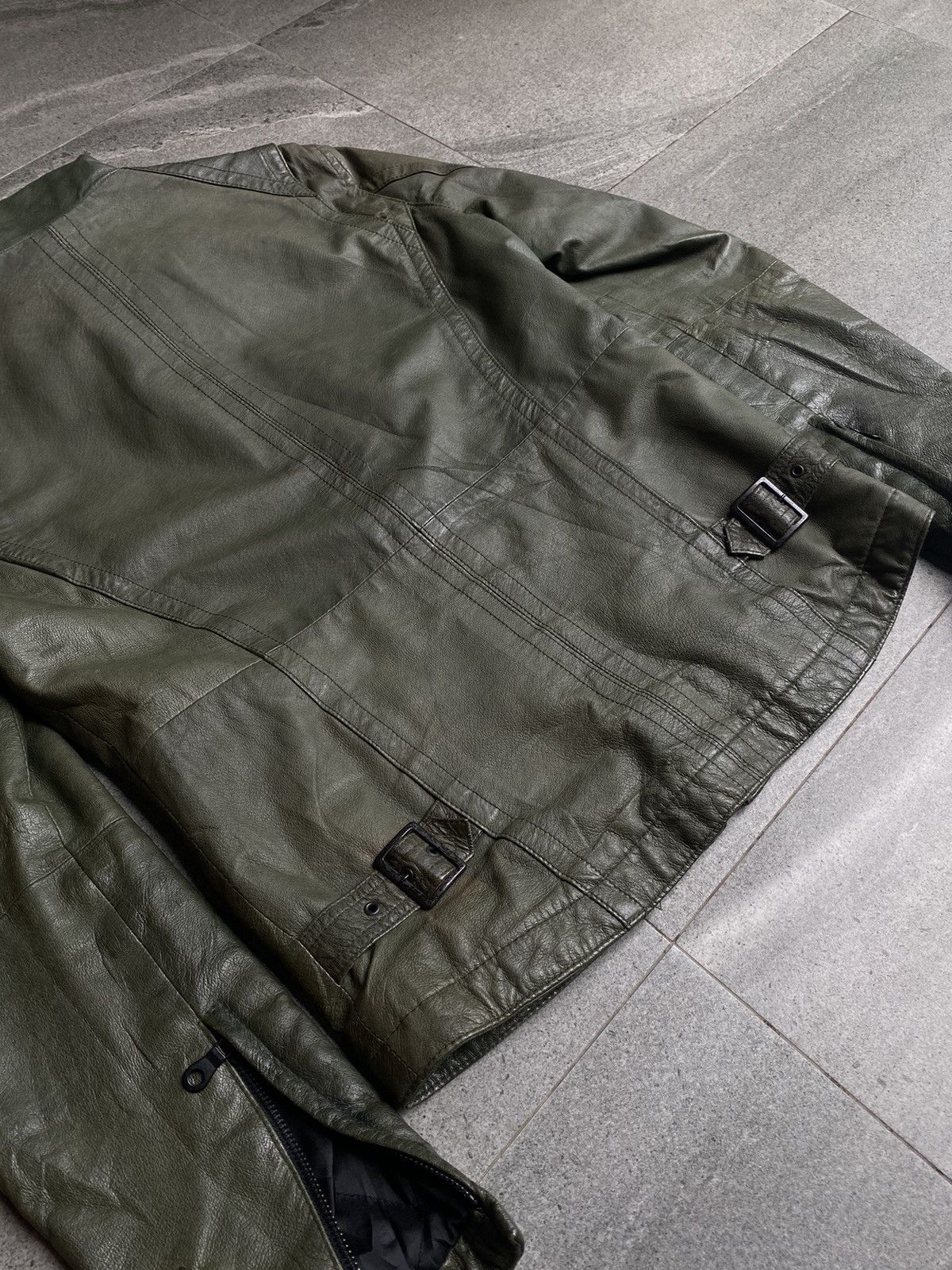 Schlussel Schlüssel Olive Green Leather Jacket Size US M / EU 48-50 / 2 - 7 Thumbnail