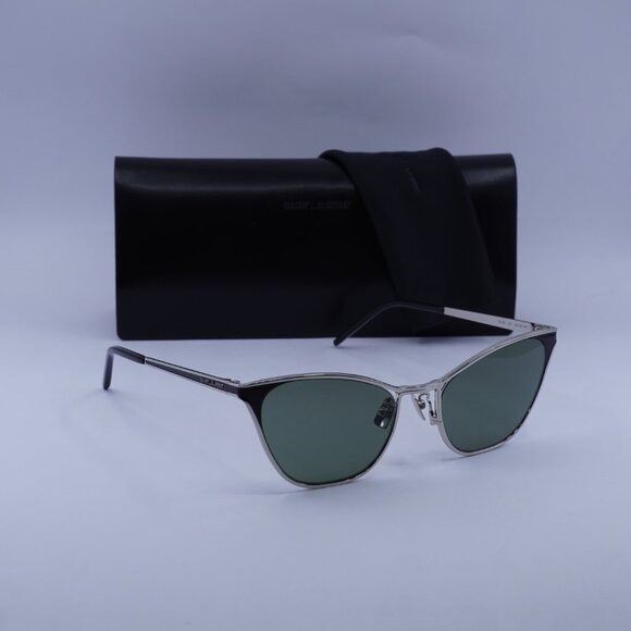 Saint Laurent Paris Saint Laurent SL409 003 Sunglasses Silver/Black Cat Eye Size ONE SIZE - 9 Thumbnail