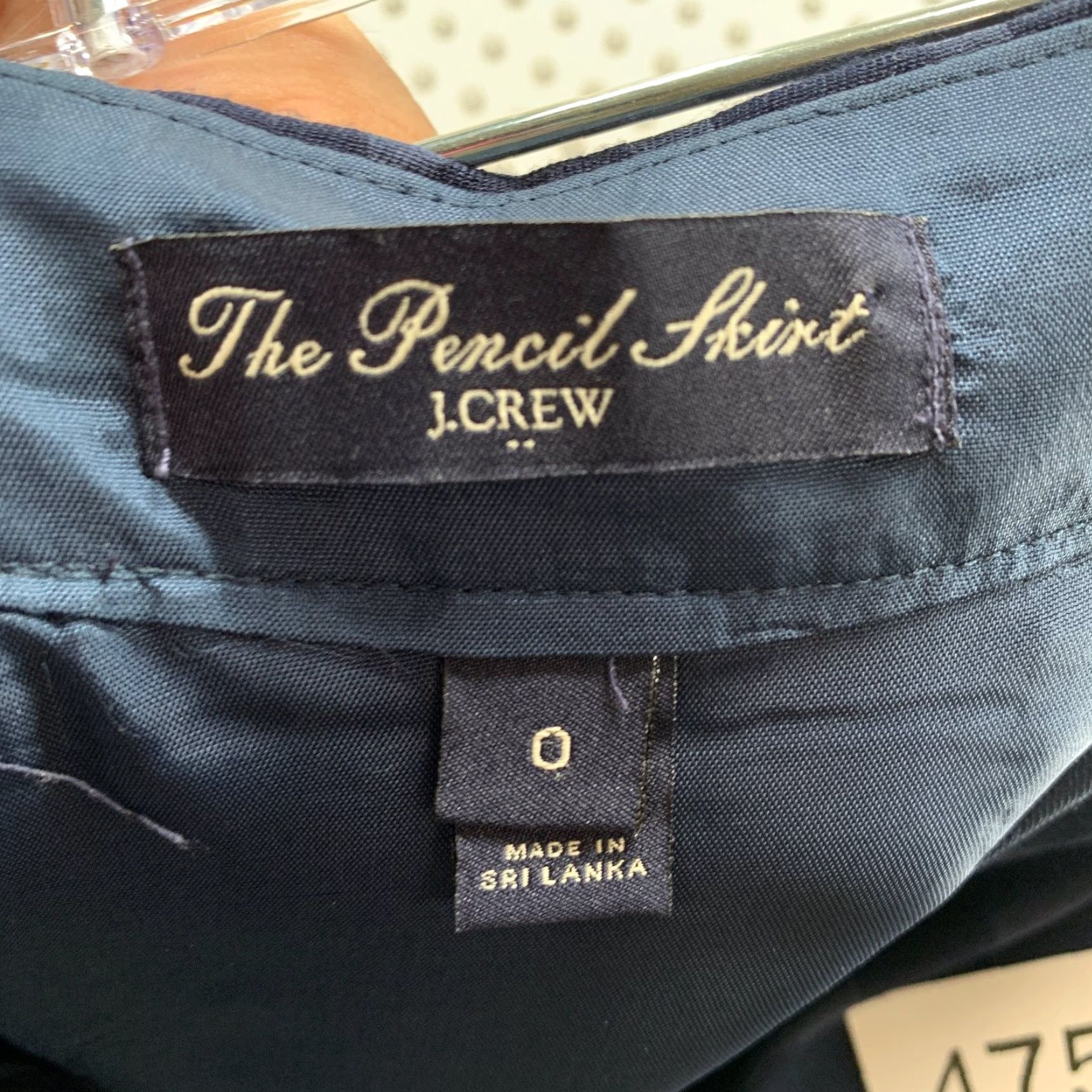 J.Crew J.CREW Pencil Skirt Womens 0 Blue Polka Dot Zip Back Lined Work School Business Size 25" / US 0 / IT 36 - 2 Thumbnail
