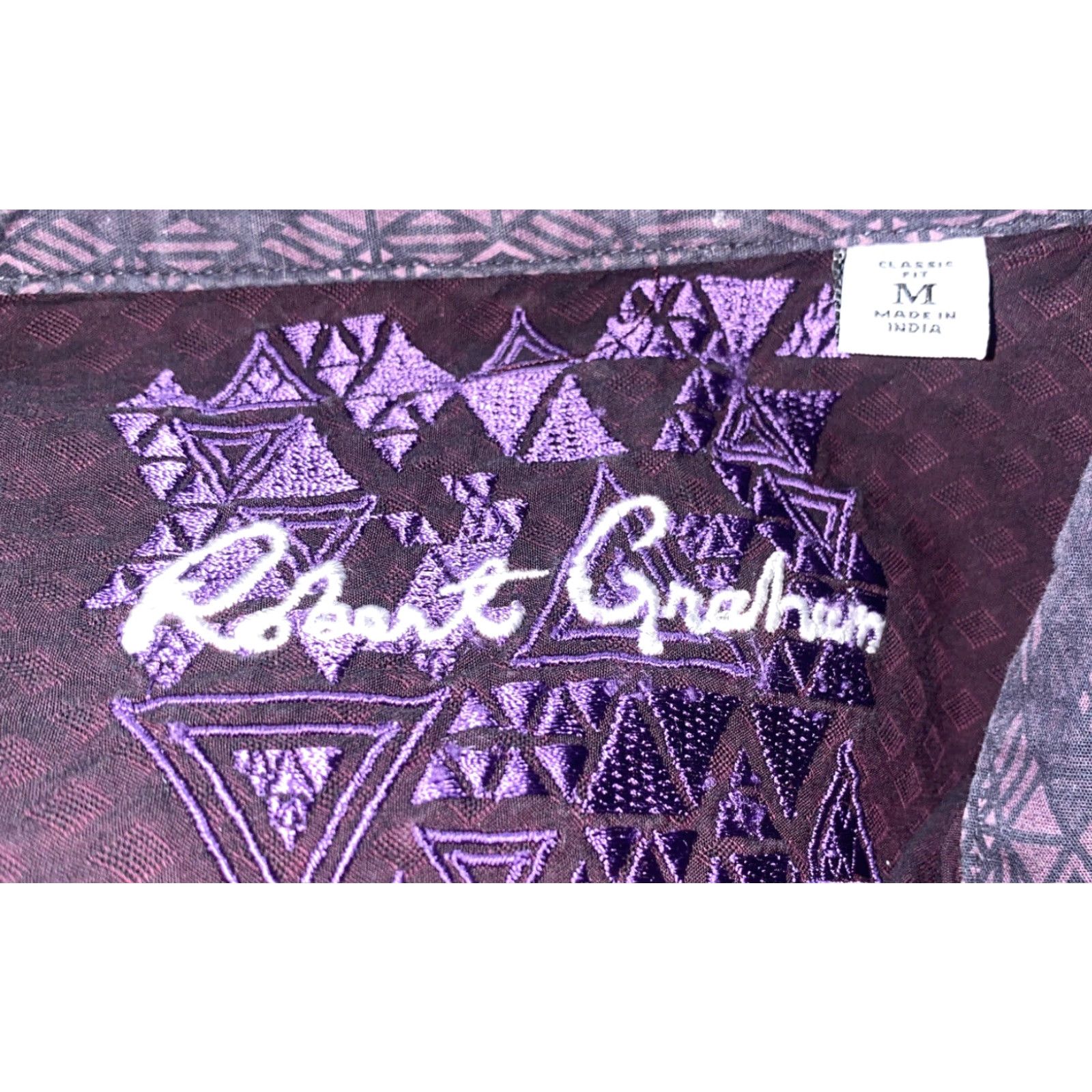 Robert Graham Robert Graham Shirt Mens Long Sleeve Button-Front Collared Purple Size M Size US M / EU 48-50 / 2 - 6 Thumbnail