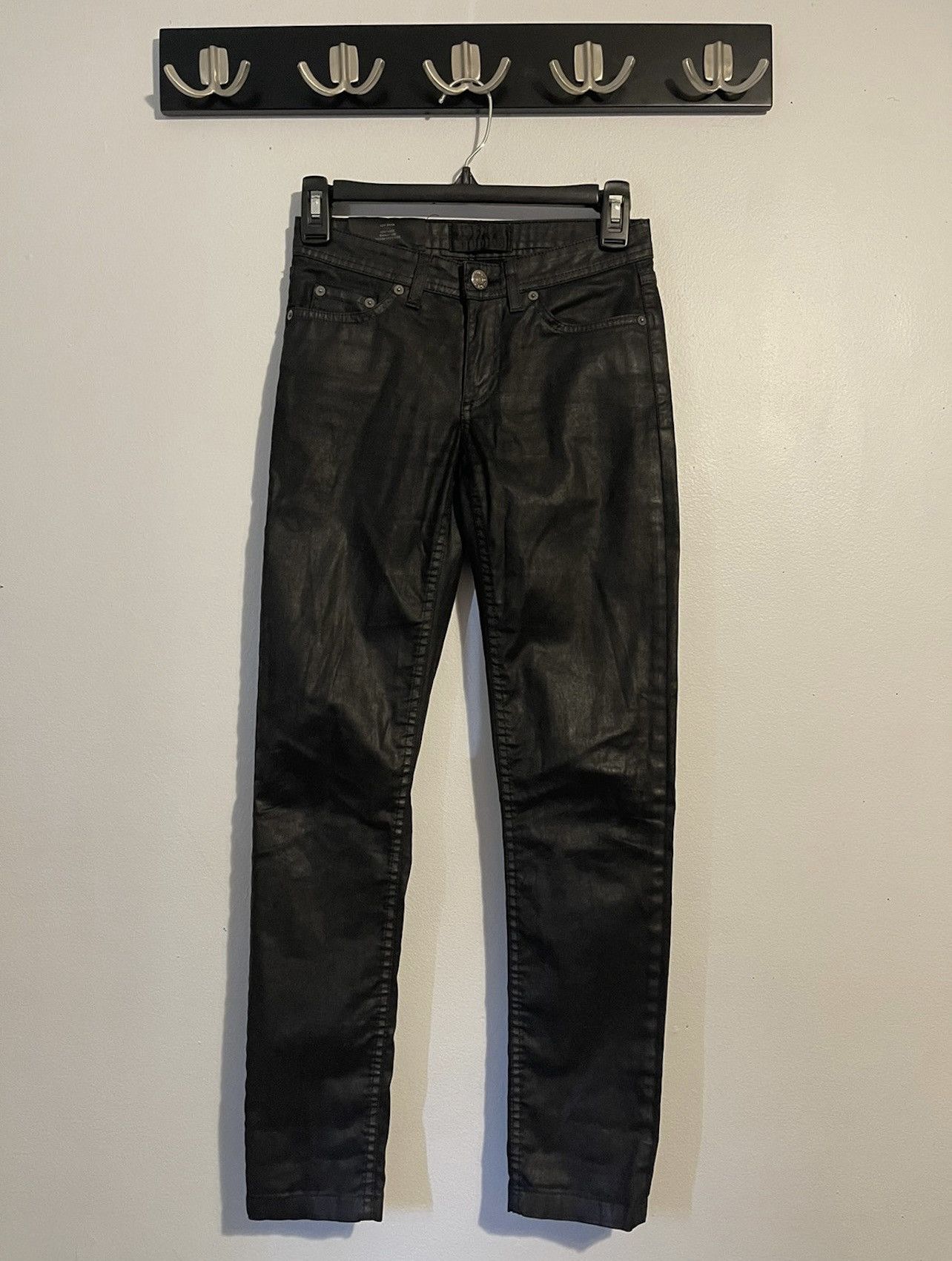 image of Acne Studios Black Denim Tag Jeans, Women's (Size 24)
