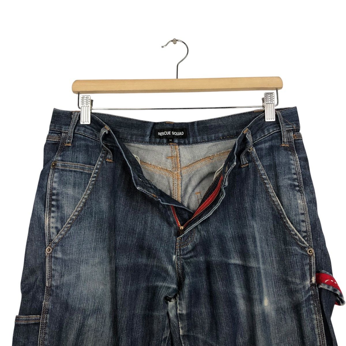 Japanese Brand 📌Rich Blue Vintage Denim Biker Pants Resque Squad Size 34" / US 12 / IT 48 - 18 Thumbnail