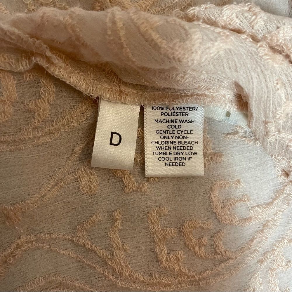 Loft Loft Light Pink Sheer Embroidered Long Sleeve Top Size XXSP Size XXS / US 00 / IT 34 - 9 Thumbnail