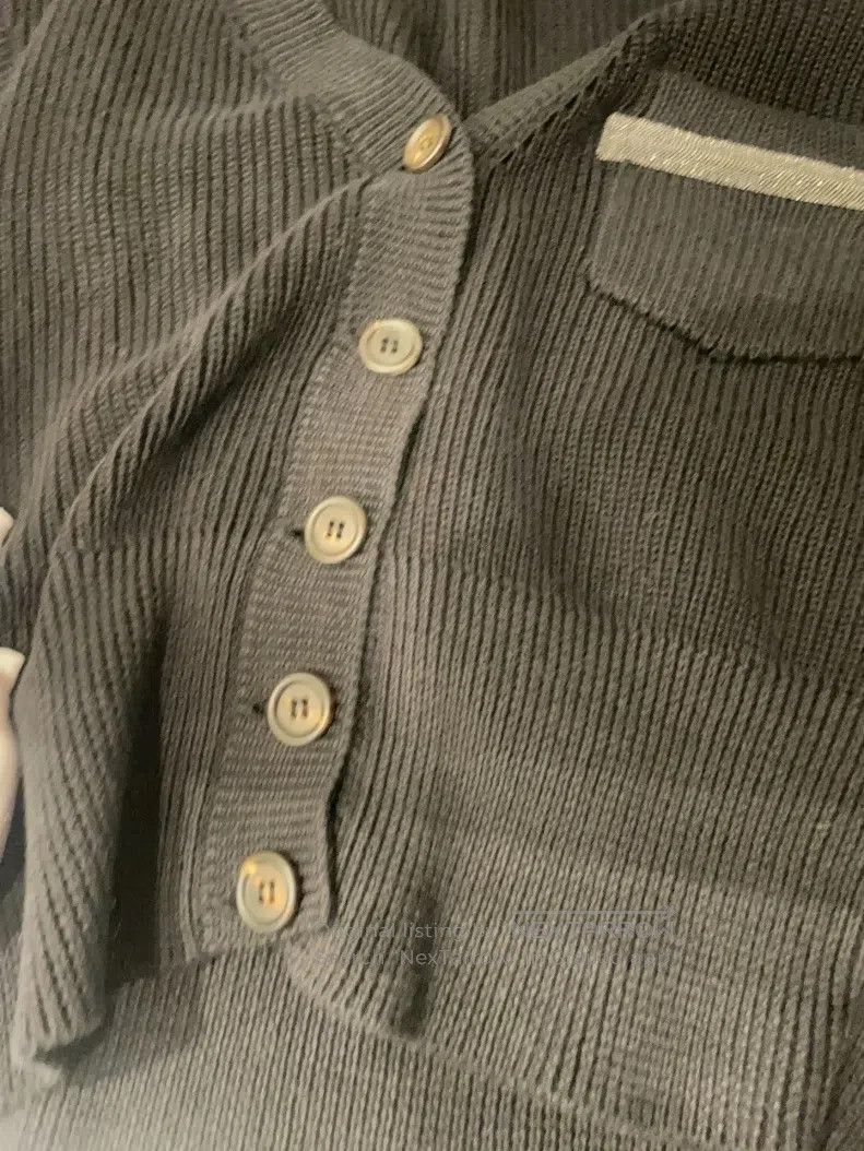 Brunello Cucinelli Brunello Cucinelli Black Cotton Cardigan Size M / US 6-8 / IT 42-44 - 5 Thumbnail