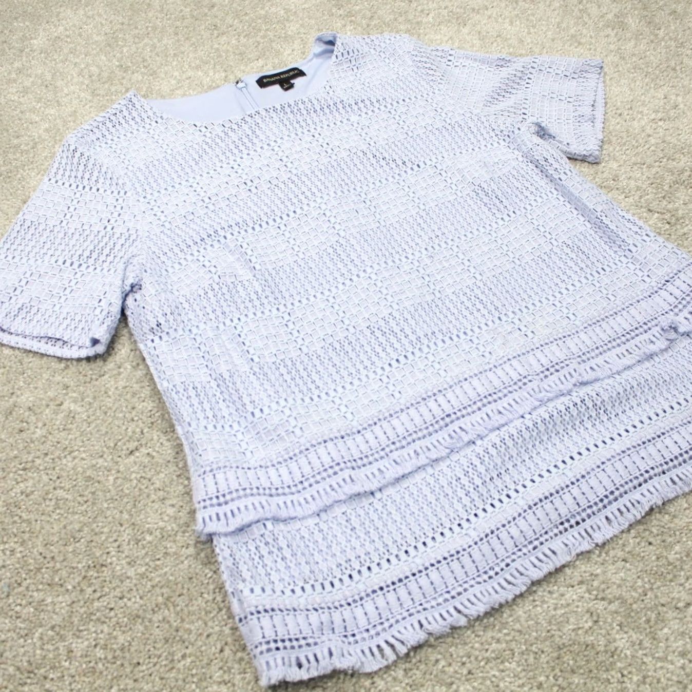 Banana Republic Banana Republic Shirt Womens Large Blue Nylon/Cotton Lined Short Sleeve T-Shirt Size L / US 10 / IT 46 - 5 Thumbnail