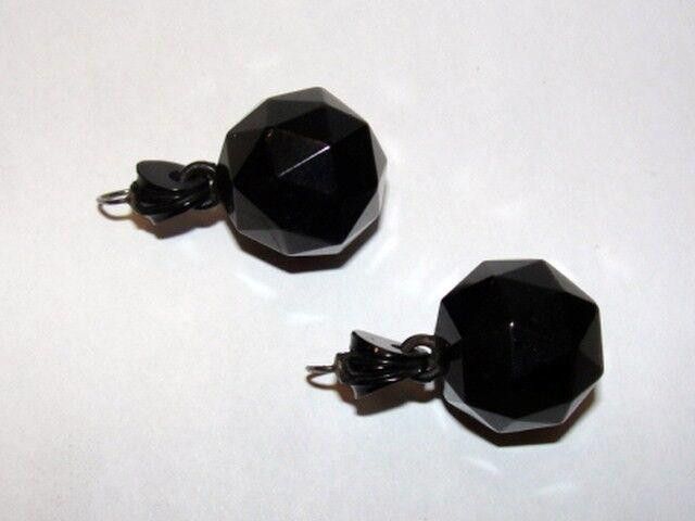 Designer Victorian Gutta Steel Pyramid Dangle Ball Drop Earrings Size ONE SIZE - 2 Thumbnail