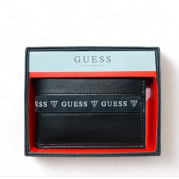 Guess Guess Men's Wallet in Fine Leather Men's, Black White Size ONE SIZE - 1 Thumbnail