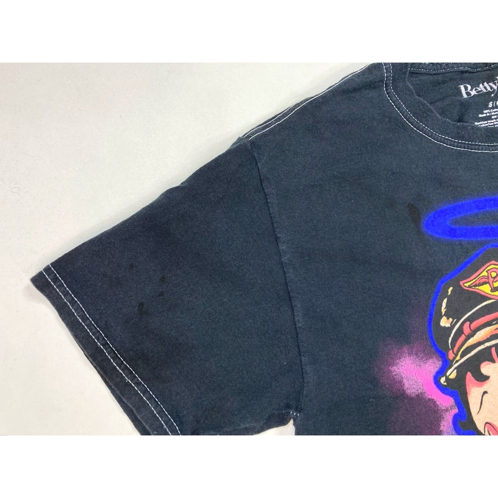 Vintage Betty Boop T-Shirt Women Small Black Purple Tie Dye Shirt Niño? Size S / US 4 / IT 40 - 3 Thumbnail