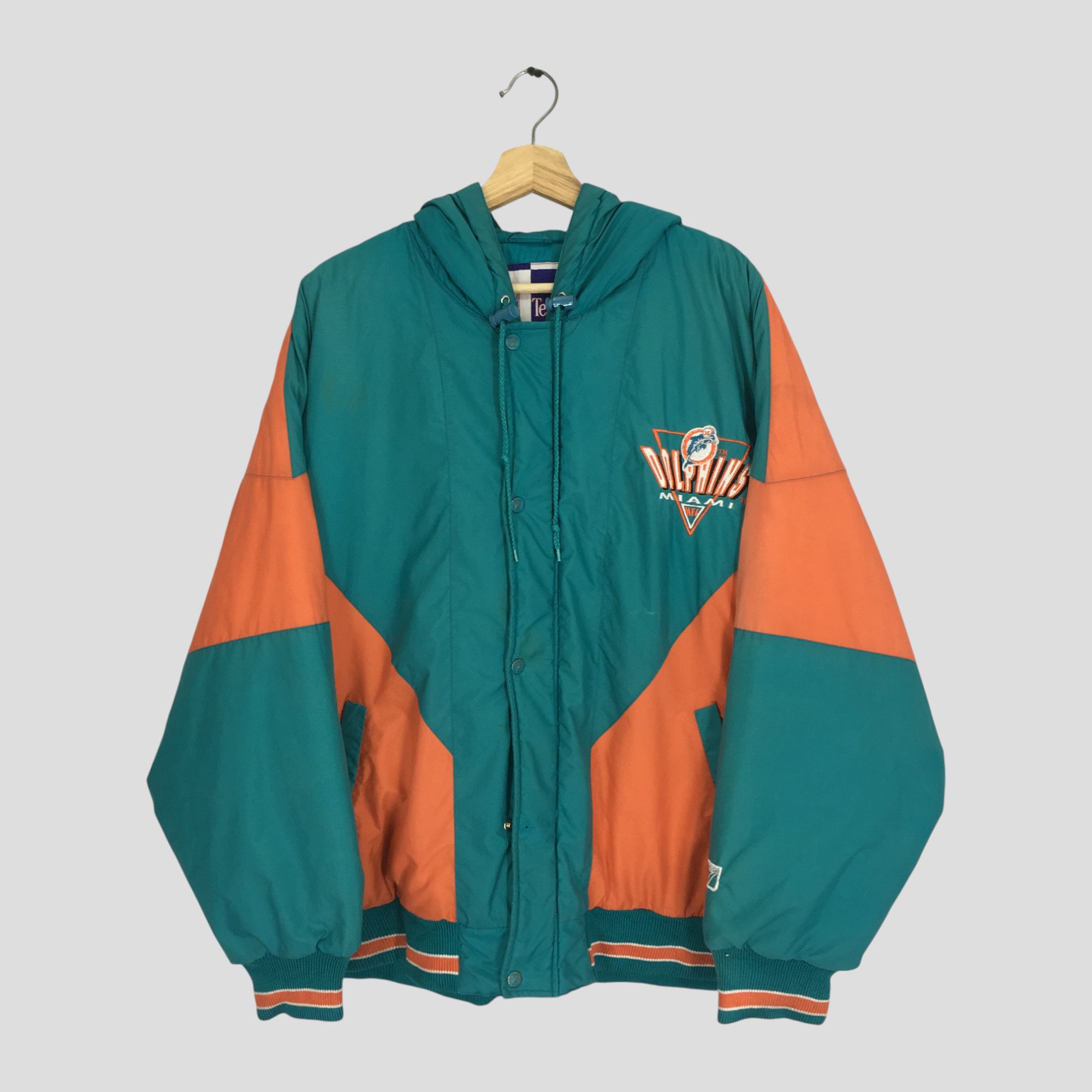 NFL Vintage 90's Miami Dolphins NFL Football Bomber Jacket Size US L / EU 52-54 / 3 - 2 Thumbnail