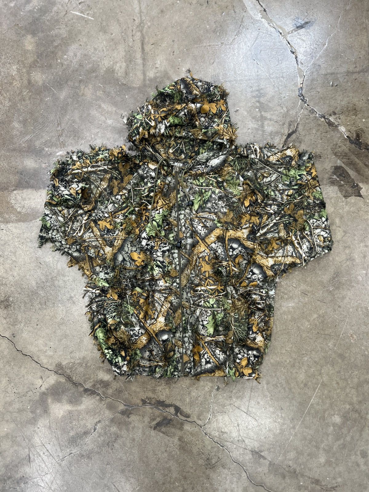 Vintage Vintage Wood Camo Feathered Textured Zip Up Hoodie Medium Size US M / EU 48-50 / 2 - 2 Thumbnail