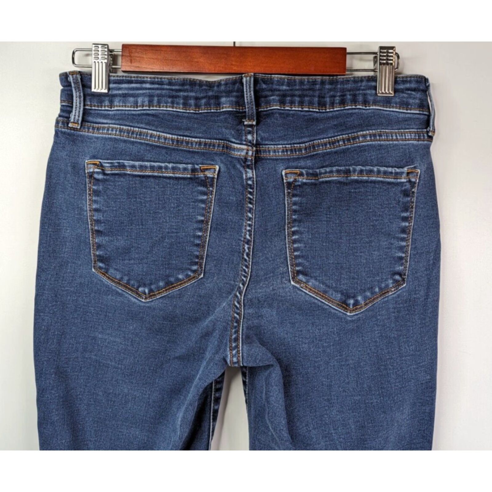 Old Navy Old Navy Rockstar Super Skinny Jeans - Dark Wash Stretch Women's 10 Jeans Size 32" / US 10 / IT 46 - 5 Thumbnail