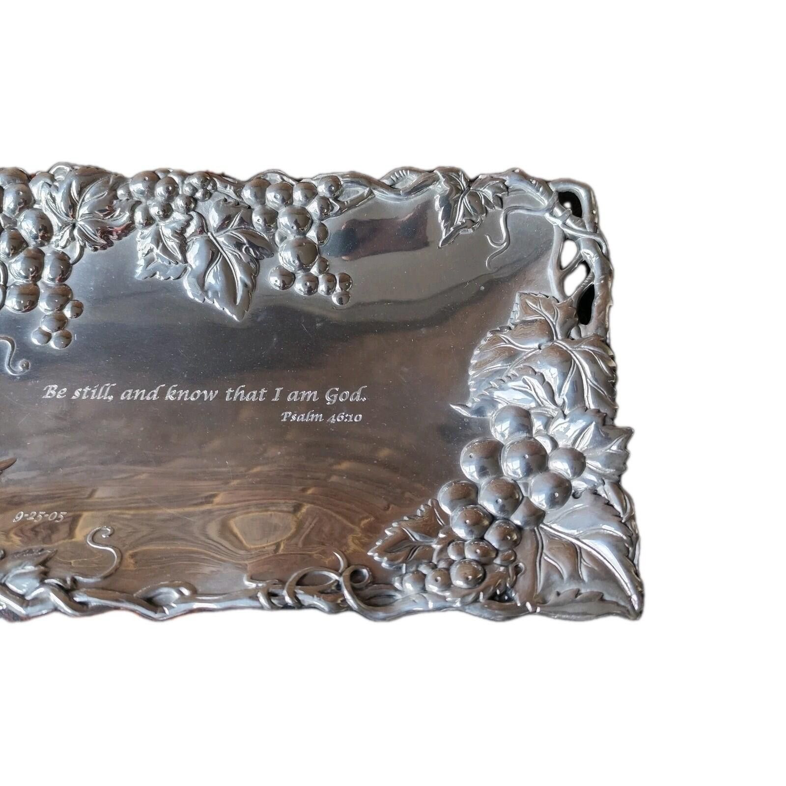 Other Vtg 1996 Arthur Court Serving Tray Grape Pattern W/ Verse Size ONE SIZE - 3 Thumbnail