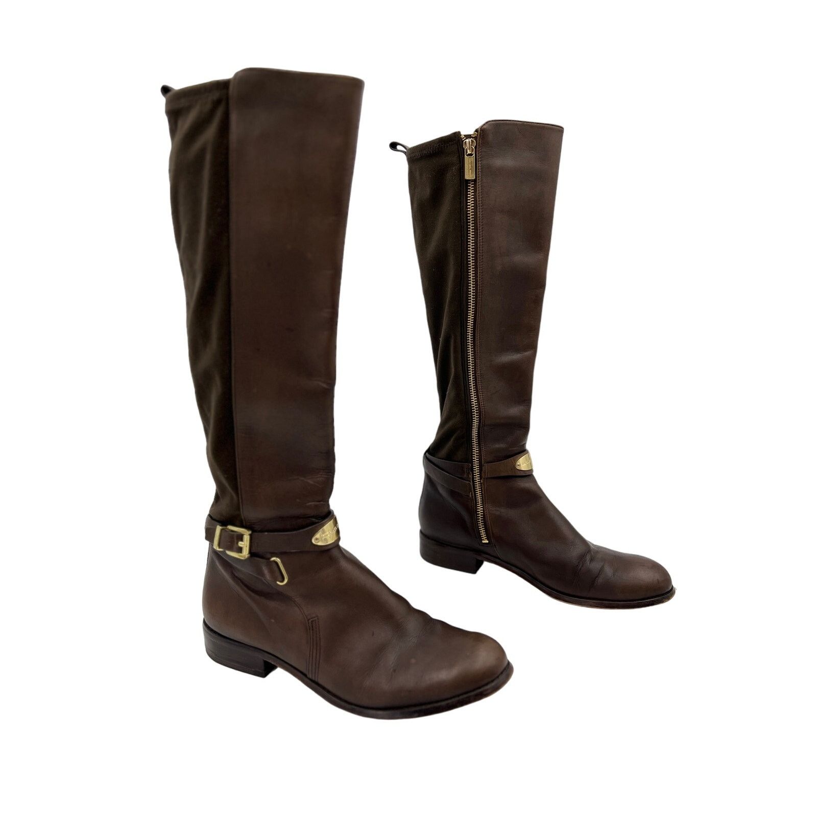 Michael Kors Arley Riding Boots Brown Knee High Leather