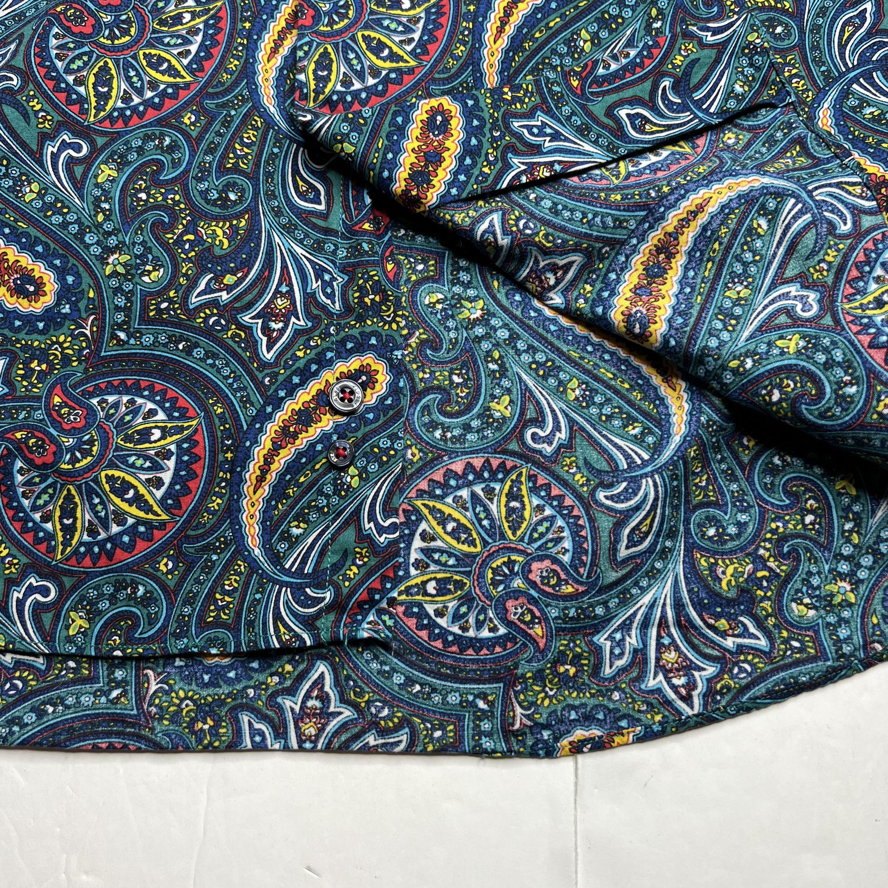 Alan Flusser Alan Flusser Bold Colorful Vibrant Paisley Shirt Size US L / EU 52-54 / 3 - 10 Thumbnail
