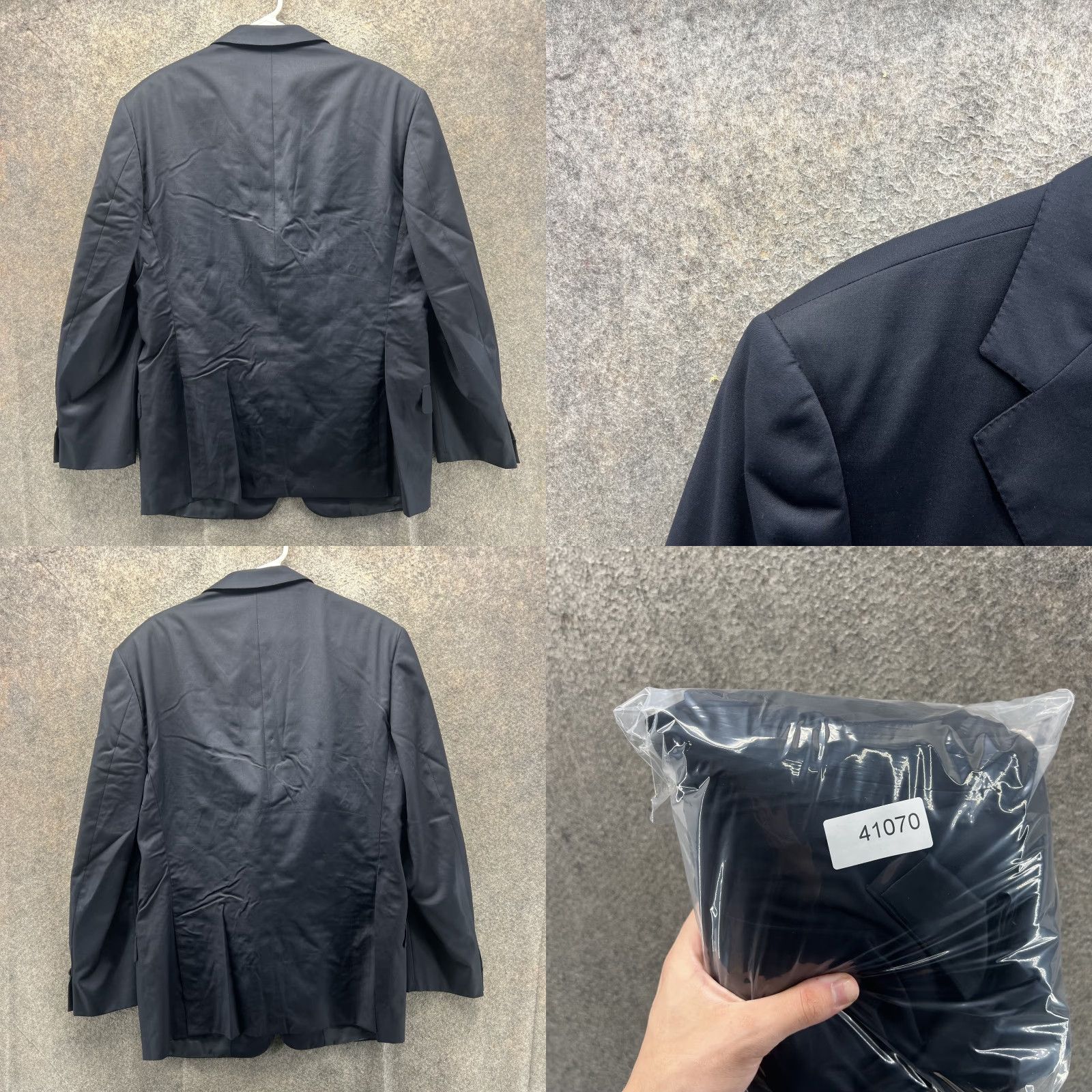 Ermenegildo Zegna Ermenegildo Zegna Sport Jacket Mens 52L Blue Three-Button Notch Lapel Italy 44L Wool Suit Jacket Size 52R - 9 Thumbnail