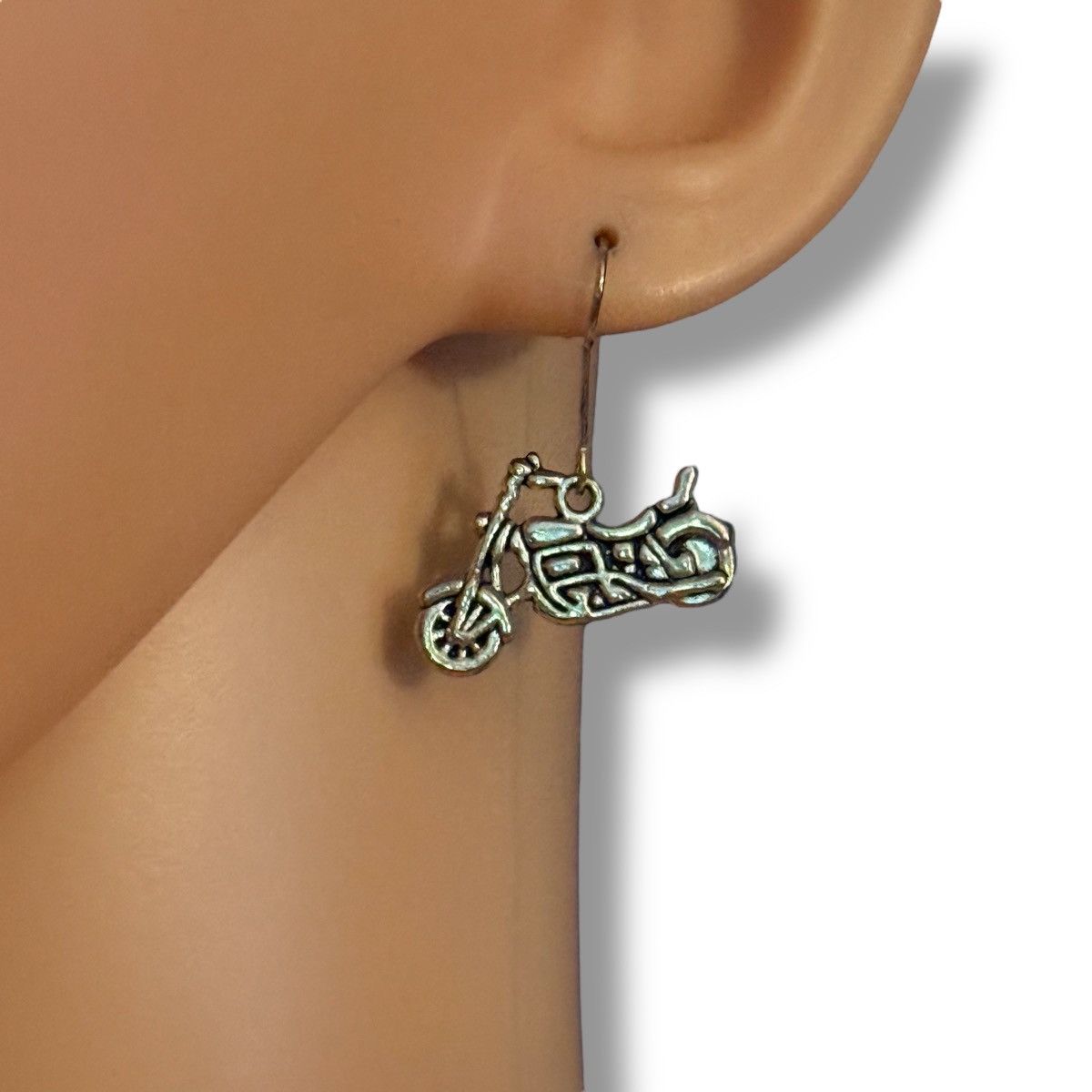 Other Silver tone motorcycle dangle earrings Size ONE SIZE - 2 Thumbnail