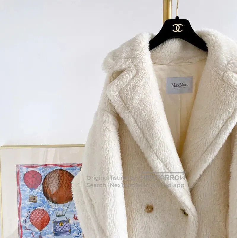 Max Mara MaxMara Winter White Alpaca Long Coat . Size M / US 6-8 / IT 42-44 - 3 Thumbnail