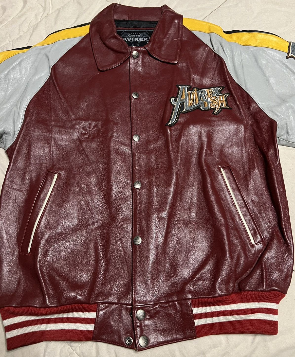 Avirex Avirex leather jacket burgundy good condition xl Size US XL / EU 56 / 4 - 2 Thumbnail