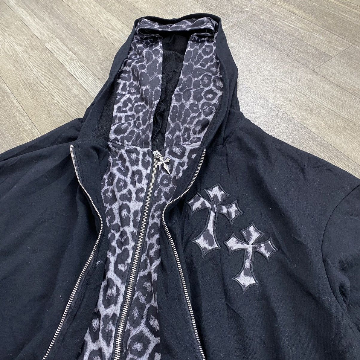 If Six Was Nine 2000s Chrome Hearts Style Cross Lgb Double Layers Zip Hoodie Size US M / EU 48-50 / 2 - 3 Thumbnail