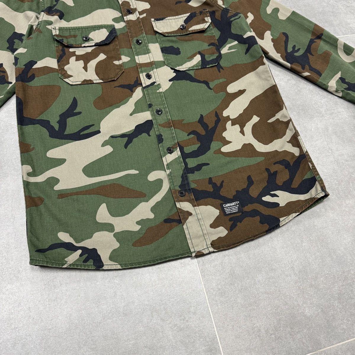 Carhartt Wip Carhartt WIP L/S Military Shirt Button Camouflage Men Size M Size US M / EU 48-50 / 2 - 6 Thumbnail