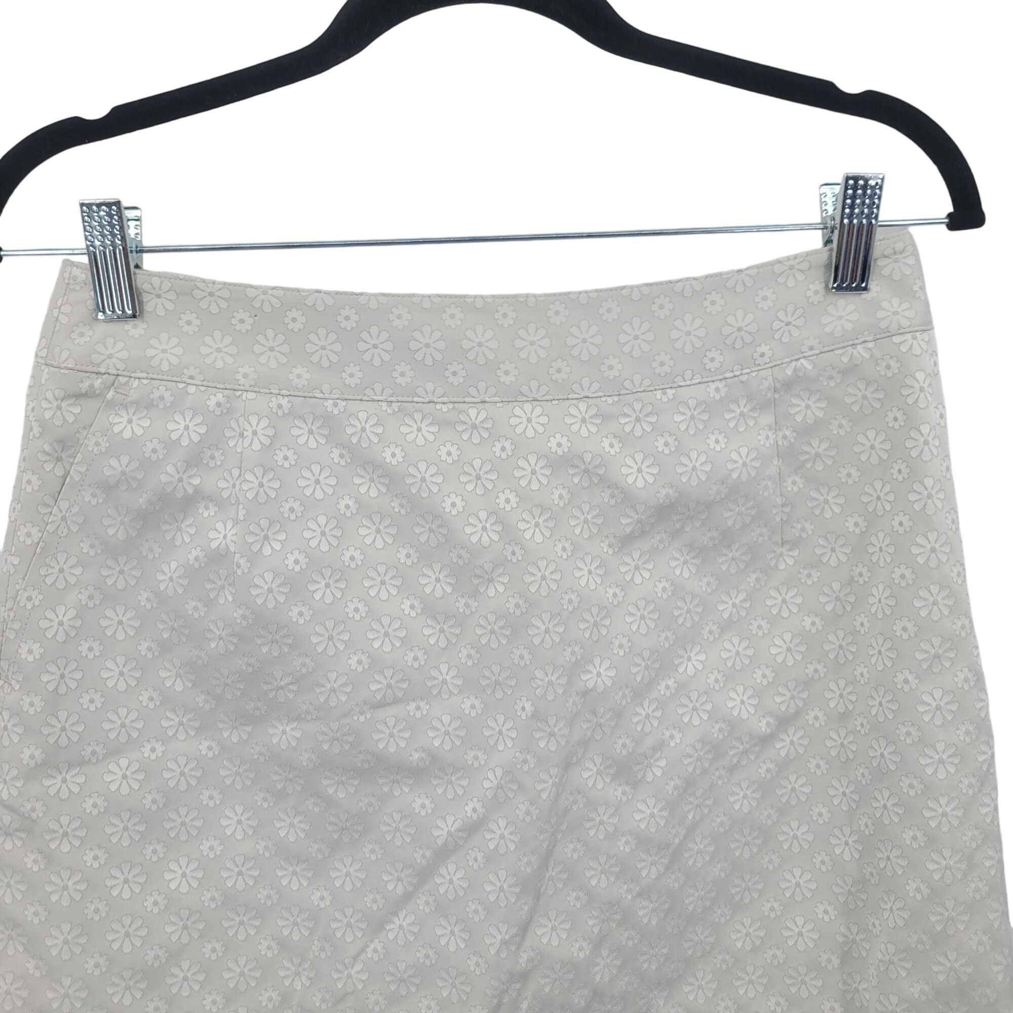 BUGATCHI Bugatchi Skirt Skort 4 Silver White Floral Stretch Pockets Size 27" / US 4 / IT 40 - 4 Thumbnail