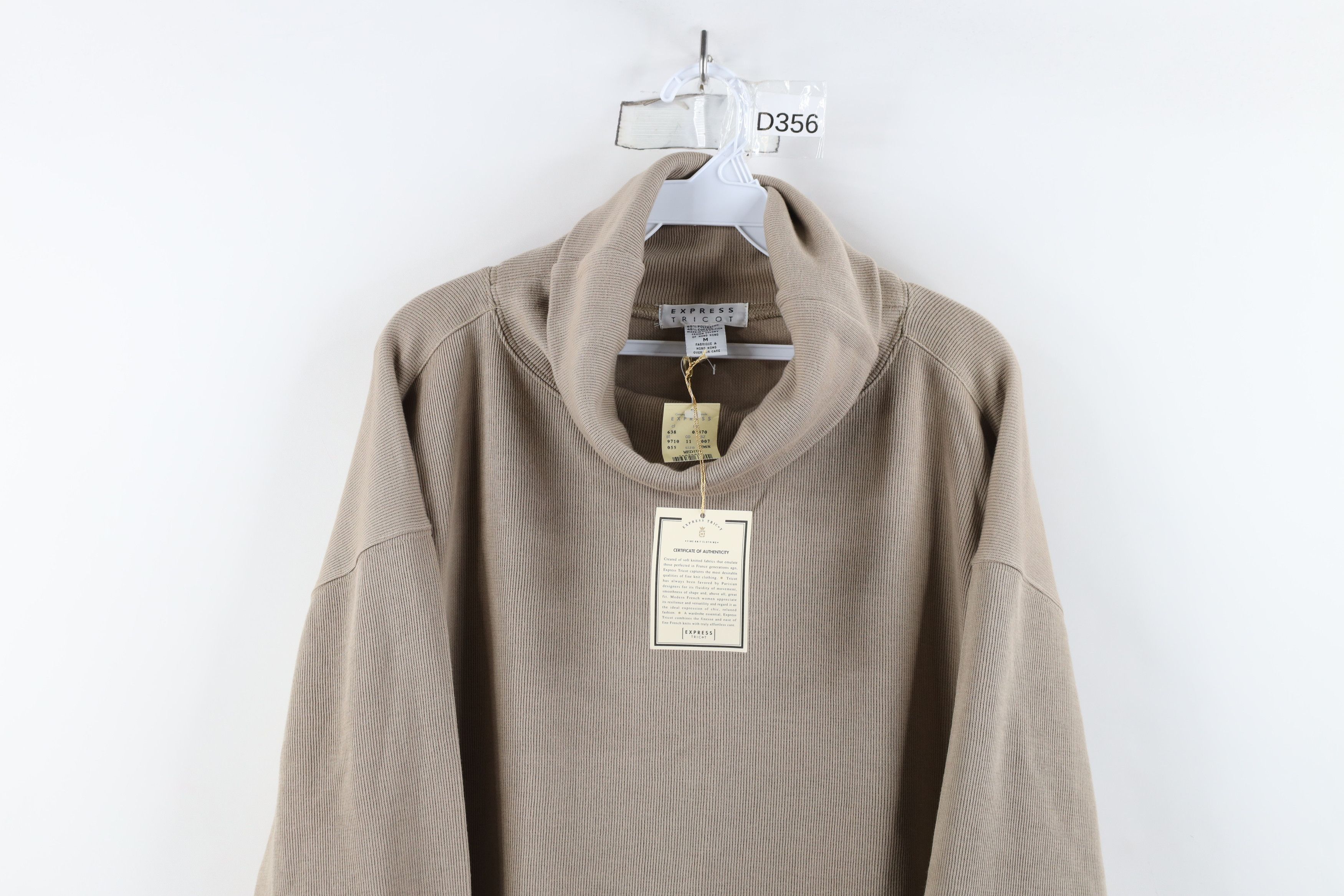 Express × Vintage Deadstock Vintage 90s Express Ribbed Knit Turtleneck Sweater Size M / US 6-8 / IT 42-44 - 2 Thumbnail