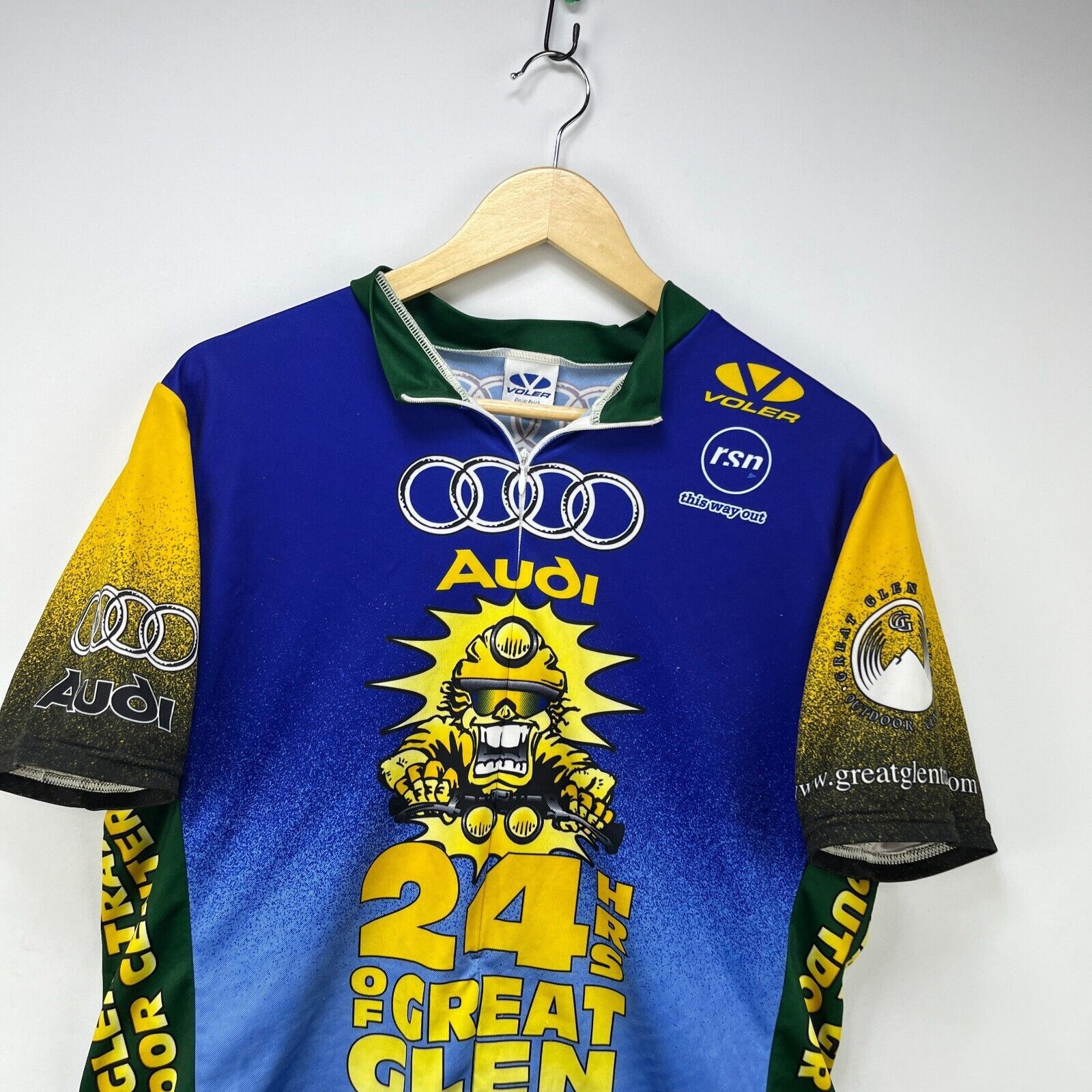 Vintage Vintage Voler Audi Cycling Large Jersey XL Rare Great Glen Size US XL / EU 56 / 4 - 2 Thumbnail