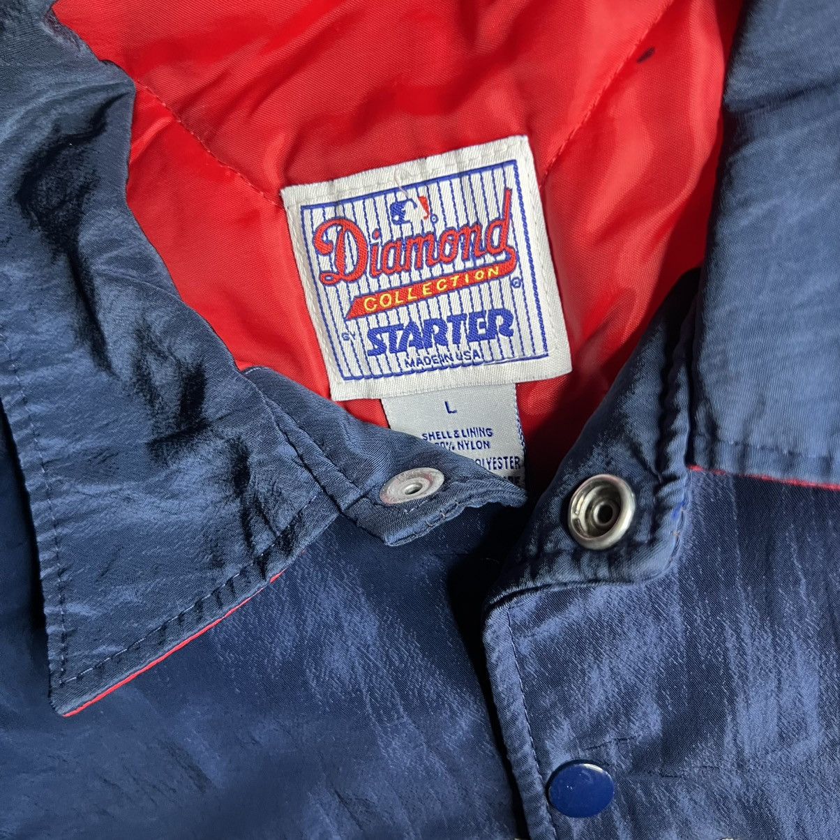 MLB × Starter × Vintage Vintage 90s Cleveland Indians Starter Jacket Size US L / EU 52-54 / 3 - 3 Thumbnail