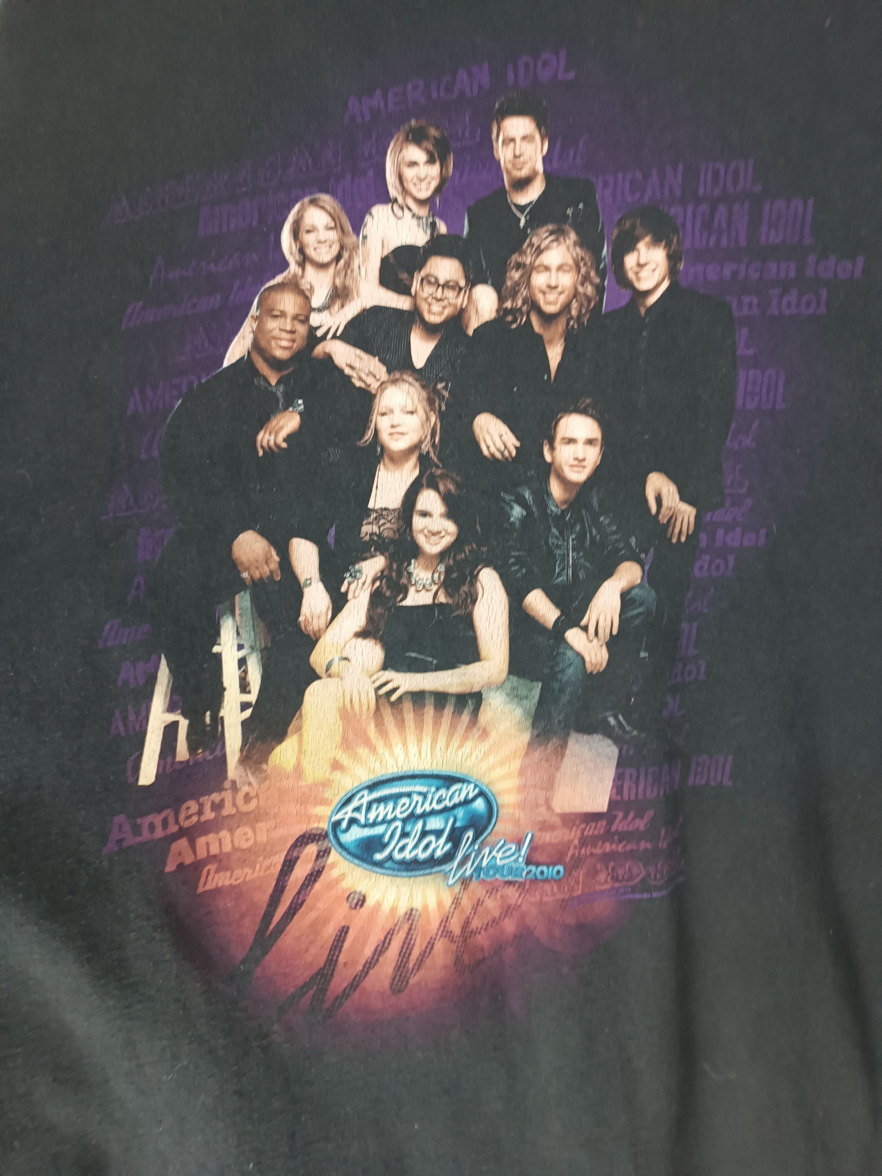 Rap Tees VINTAGE 2010 AMERICAN IDOL LIVE TOUR TS kelly clarkson aiken Size US XL / EU 56 / 4 - 9 Thumbnail