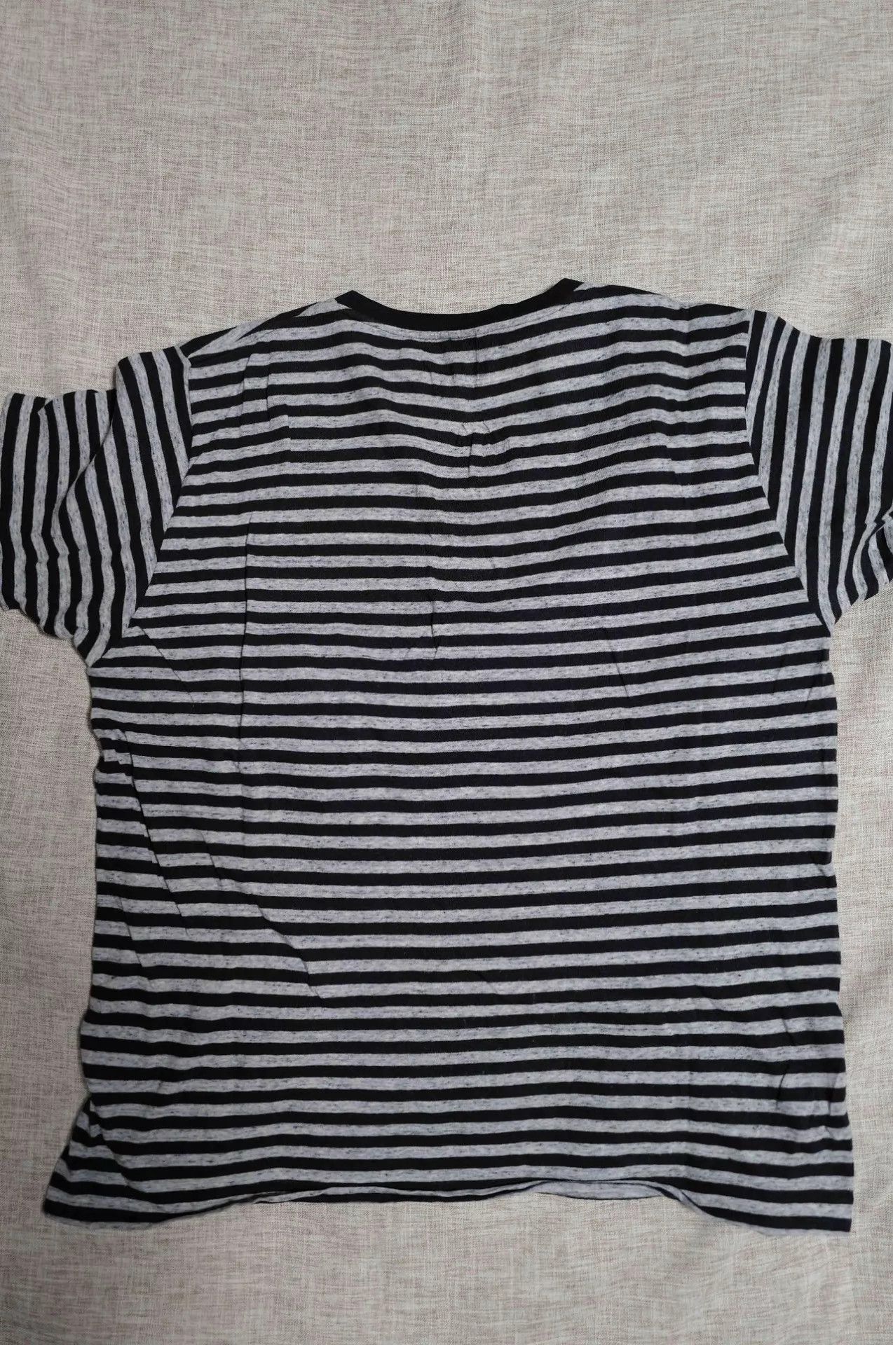 Saint Laurent Paris SLP 13AW Black & Gray Stripe Wool Blend Pocket Tee Size US XL / EU 56 / 4 - 2 Thumbnail