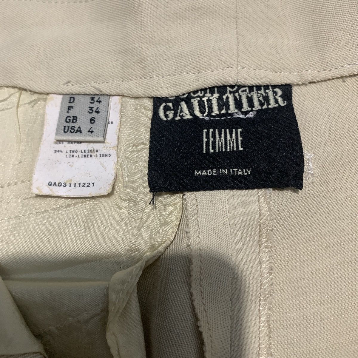 Jean Paul Gaultier Jean Paul Gaultier Spring/Summer 2003 Linen Rayon Trousers Size 25" / US 0 / IT 36 - 9 Thumbnail