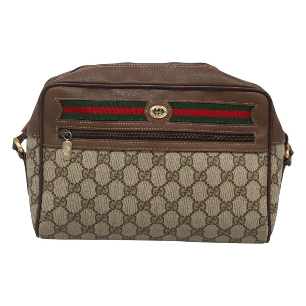 Gucci GUCCI GG Supreme Web Sherry Line Bag Pvc Beige Gold 56 02 Size ONE SIZE - 2 Thumbnail