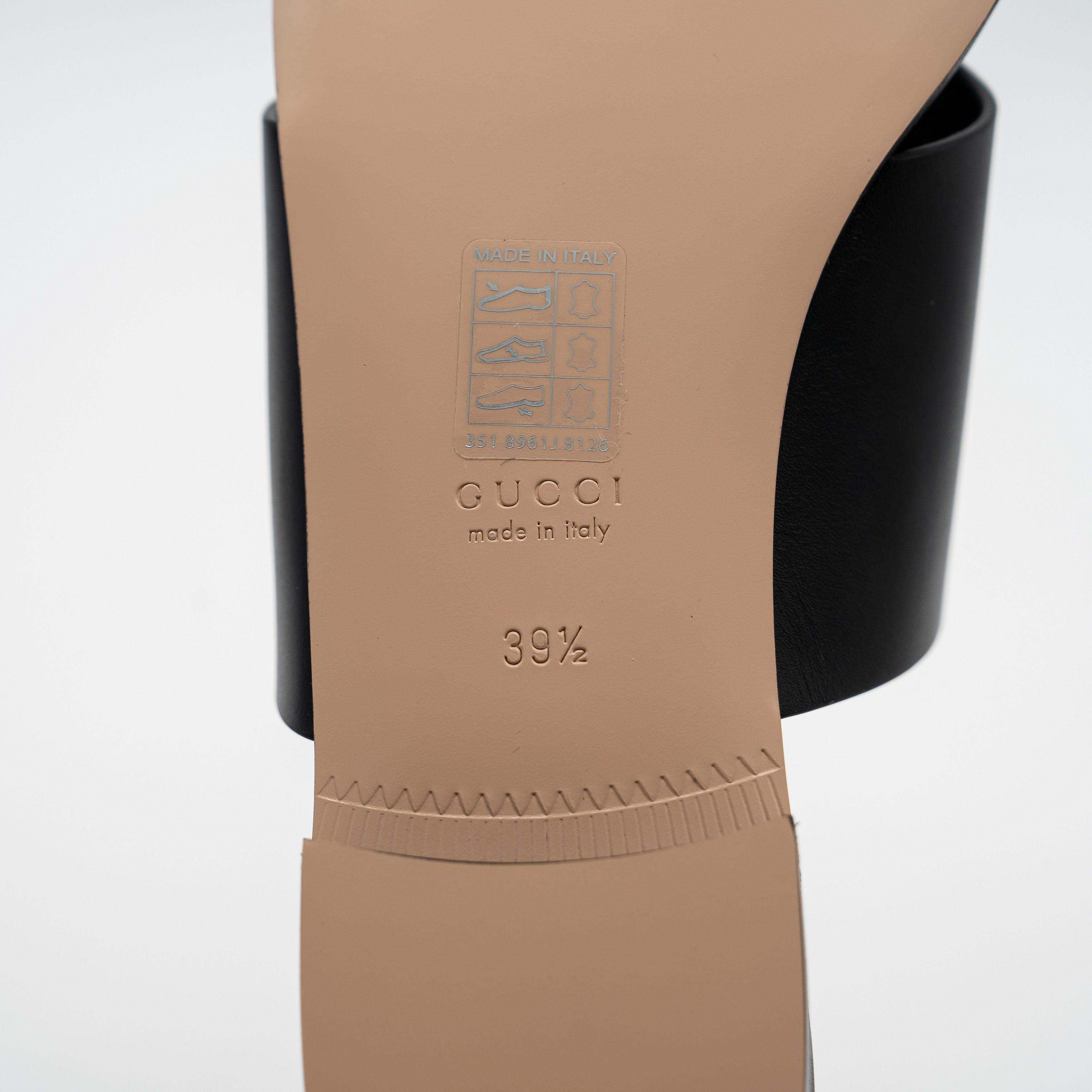 Gucci 39.5G Gucci Thong Sandals Black Cut Out GG Flats Leather Size US 9.5 / IT 39.5 - 10 Thumbnail