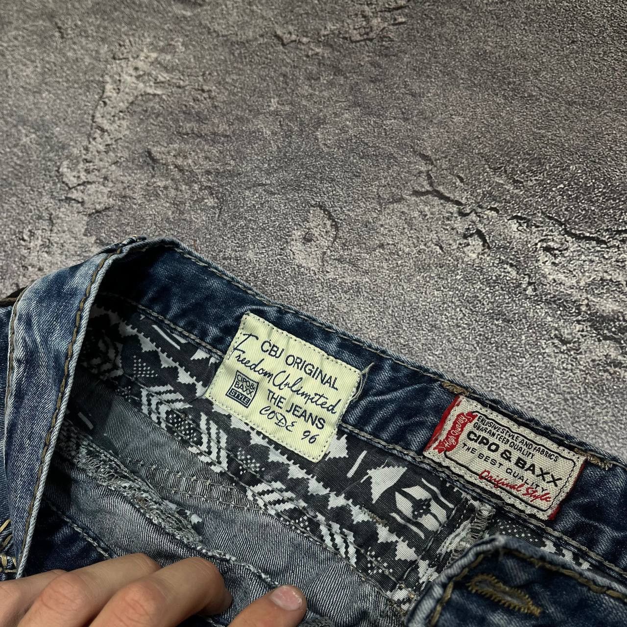 Vintage Vintage Cipo Baxx Jeans Patchwork Big Logo Flared Japanese Size US 34 / EU 50 - 6 Thumbnail