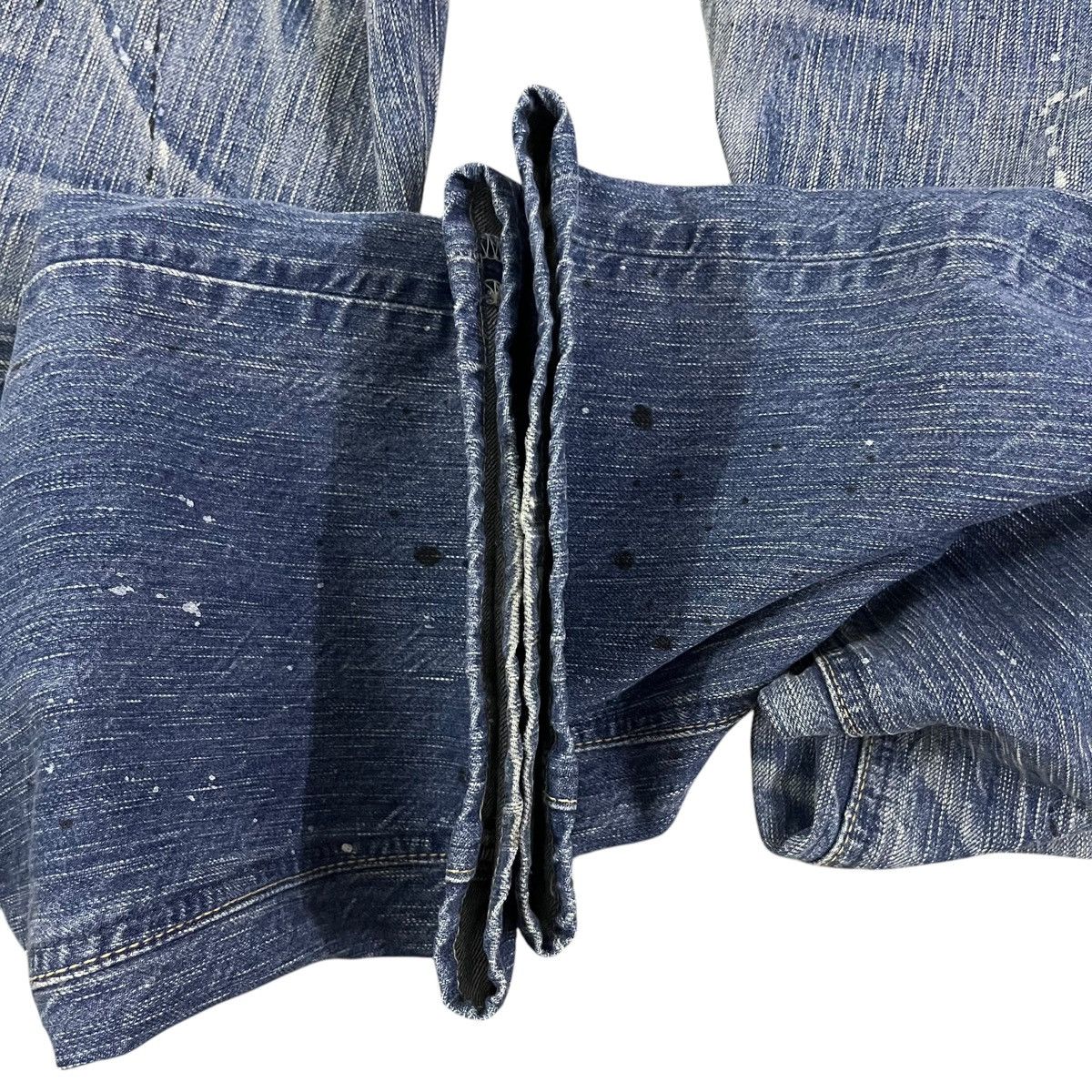Edwin × Japanese Brand EDWIN 503 BLUE TRIP DISTRESSED PAINTED JEANS Size US 37 - 12 Thumbnail