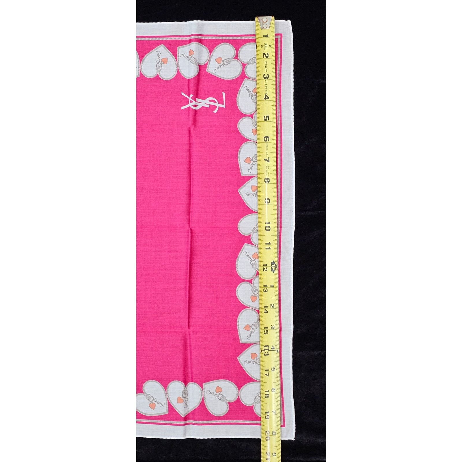 Yves Saint Laurent Yves Saint Laurent Silk Heart Design Handkerchief Size ONE SIZE - 4 Thumbnail