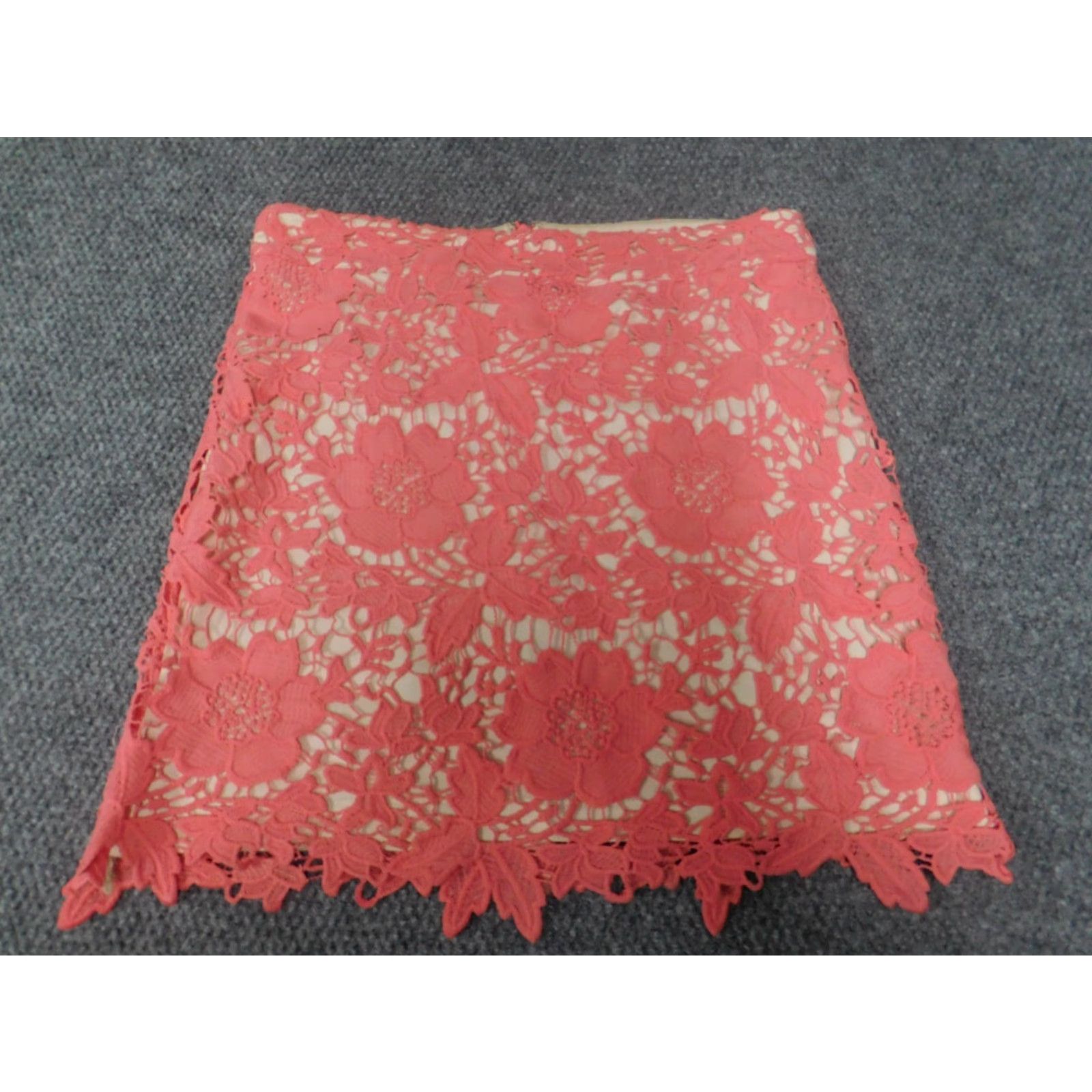 Loft LOFT Skirt Womens 6 Pink A-line Floral Lined Knee Length Zipper Regular Women Size 28" / US 6 / IT 42 - 4 Thumbnail