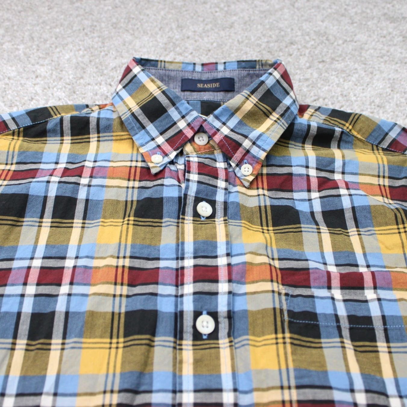 Pendleton Pendleton Board Shirt Surf Seaside Shirt Mens Small Yellow Blue Plaid Cotton Short Sleeve Button-Up Vintage No Size US S / EU 44-46 / 1 - 4 Thumbnail