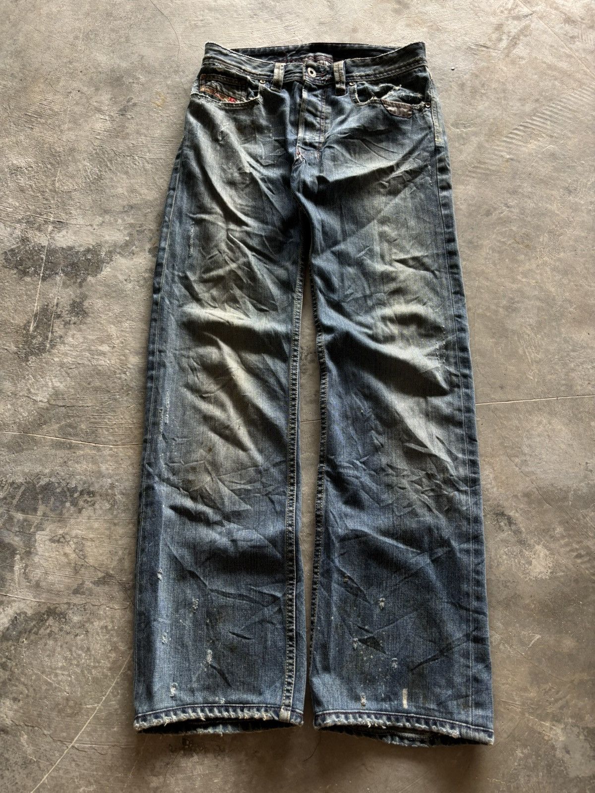 Diesel DIESEL distressed jeans rusty wash splatter punk grunge goth Size US 29 - 1 Thumbnail