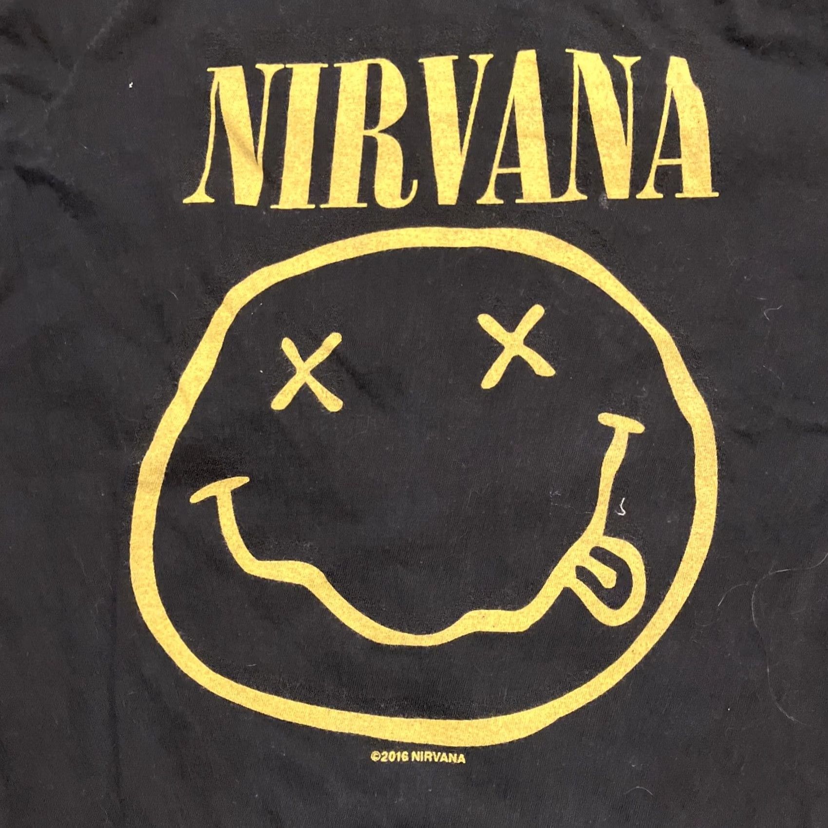 Vintage NIRVANA SMILEY FACE 2016 T-SHIRT BLACK MEN'S SMALL Rock Grunge Logo Vintage 90s USA Shirt Mens Small Size US S / EU 44-46 / 1 - 2 Thumbnail